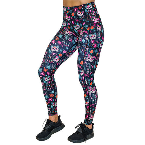Spookitty Halloween Cat Print Leggings - Cute & Comfortable Women's Yoga Pants for Costume Party, Cosplay & Everyday Wear