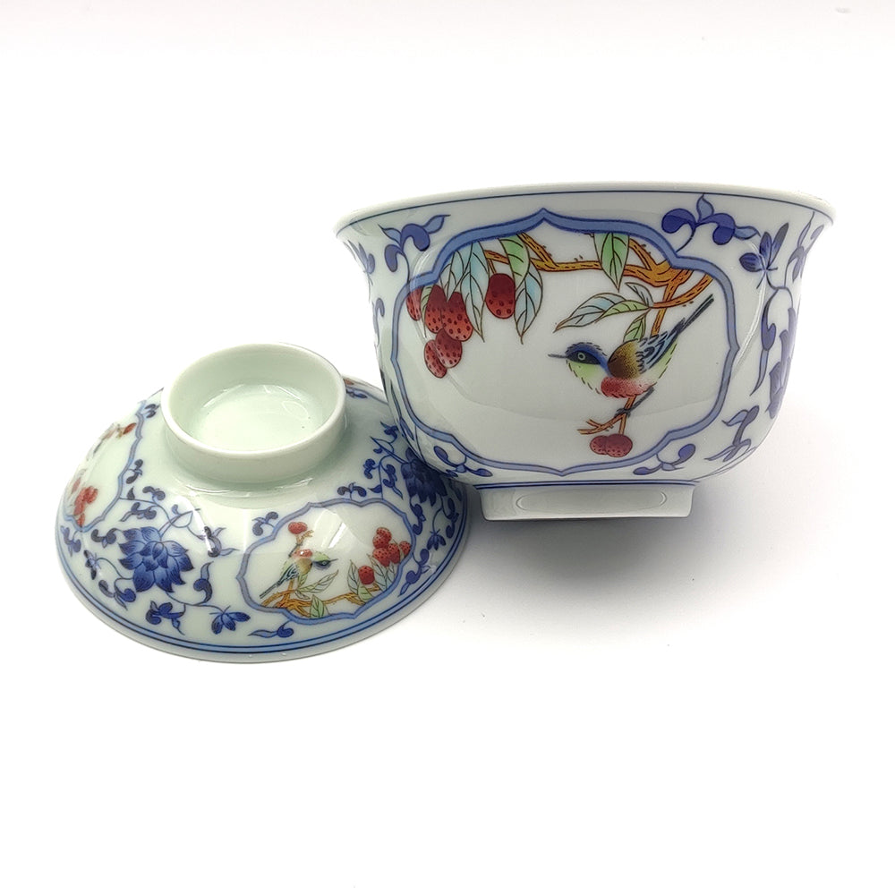 Premium Chinese Blue and White Gaiwan Tea Set - Traditional Porcelain Teapot with Lid and Saucer for Authentic Tea Ceremony, Home Decor, and Gift Giving