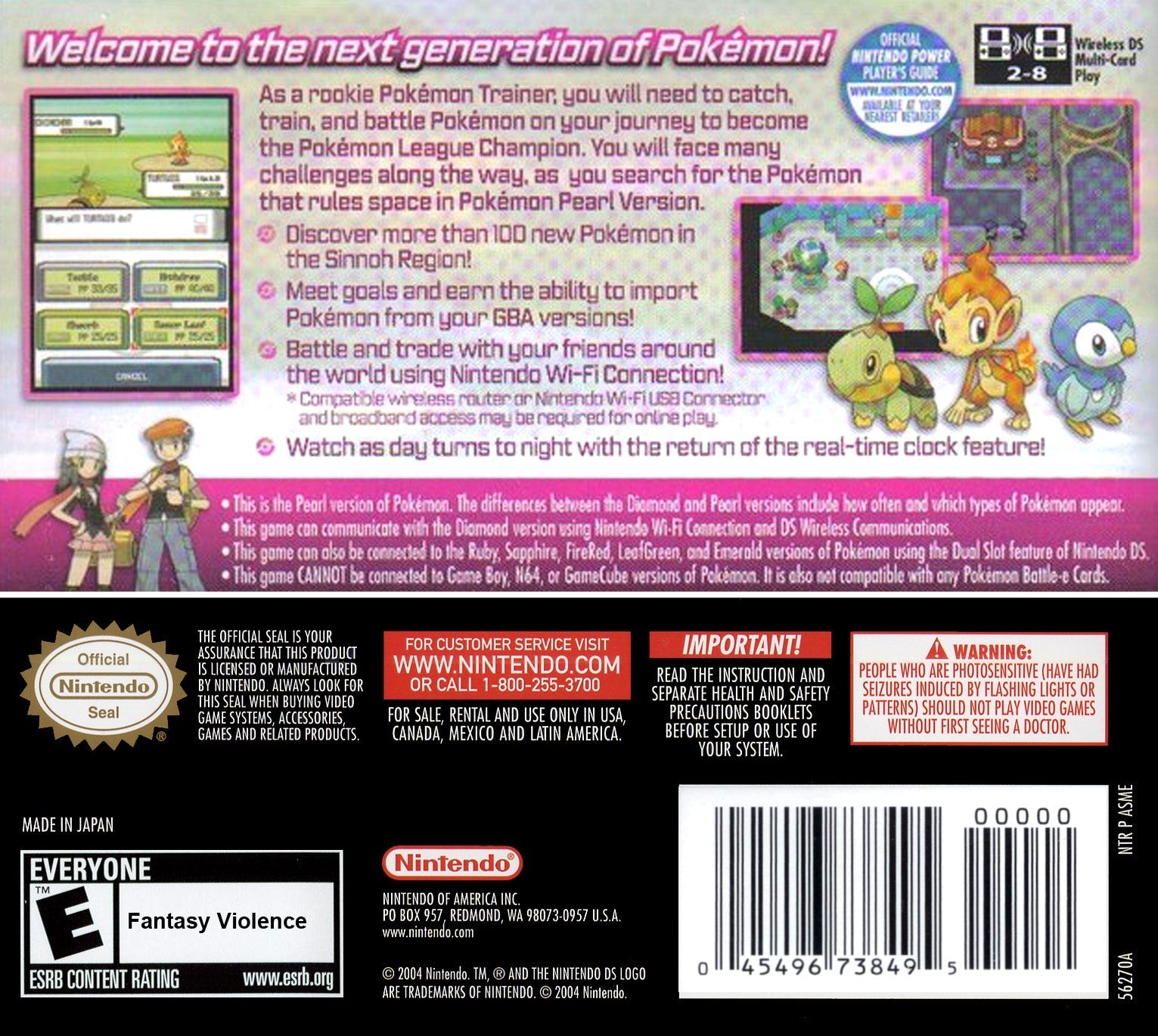 Pokemon Pearl Version - Nintendo DS Game | Authentic Adventure RPG for Kids & Adults | Perfect for Collectors & Gift Giving