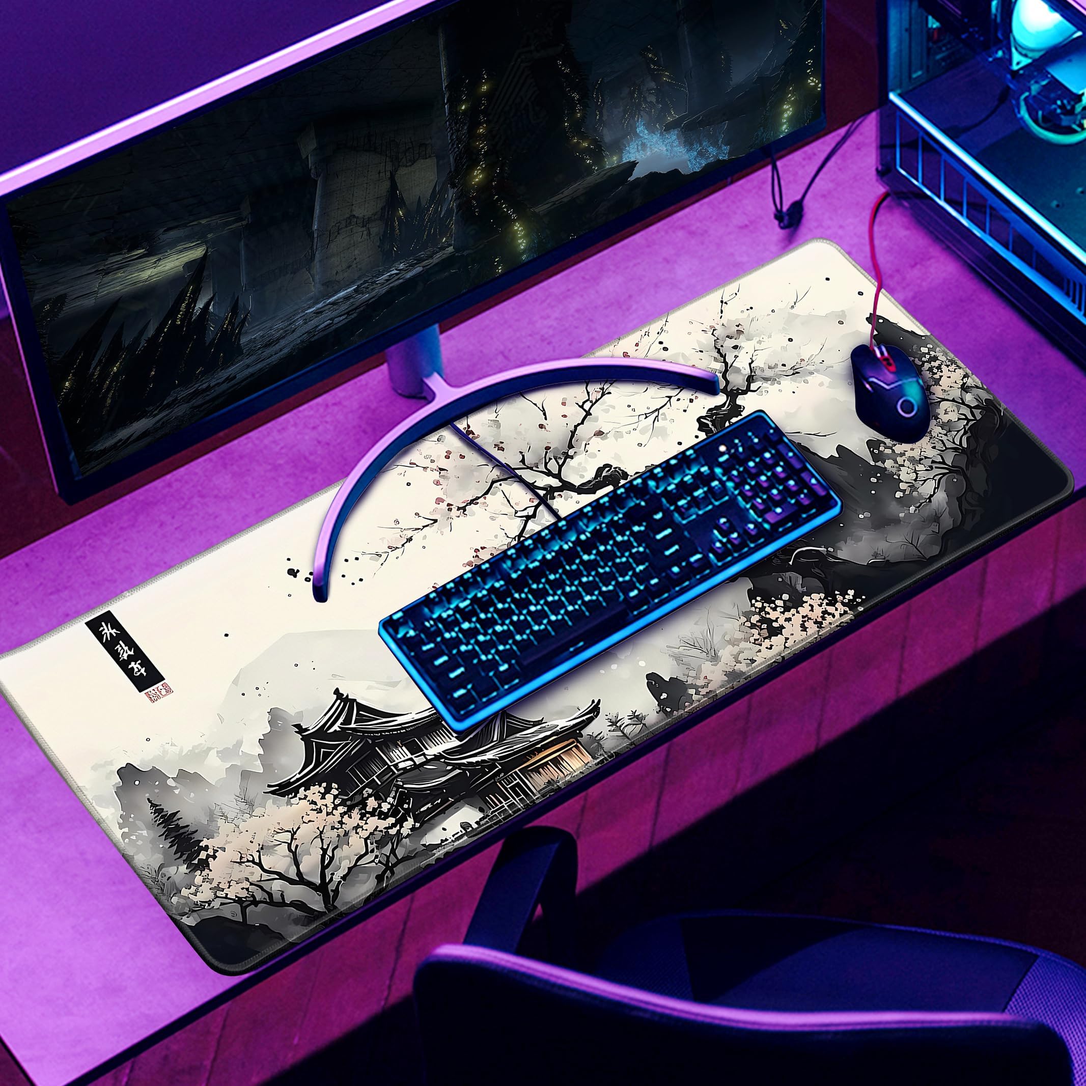 Japanese Cherry Blossom Extended XL Gaming Mouse Pad - 31.5