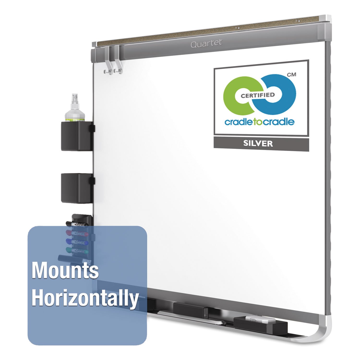 Quartet Magnetic Whiteboard 4' x 3' - Porcelain Dry Erase Board with Graphite Frame | Premium Office & Classroom Whiteboard for Presentations, Teaching & Home Organization (P554GP2)