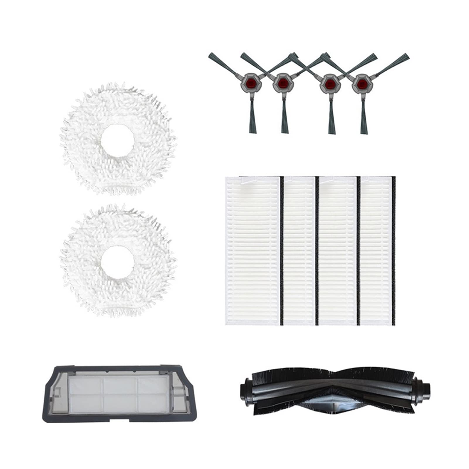 ECOVACS Deebot N9+ Replacement HEPA Filter & Accessories Kit - Side Brush, Mop Cloth for Robot Vacuum Cleaner (Brown) | Perfect for Pet Hair, Allergies & Deep Cleaning