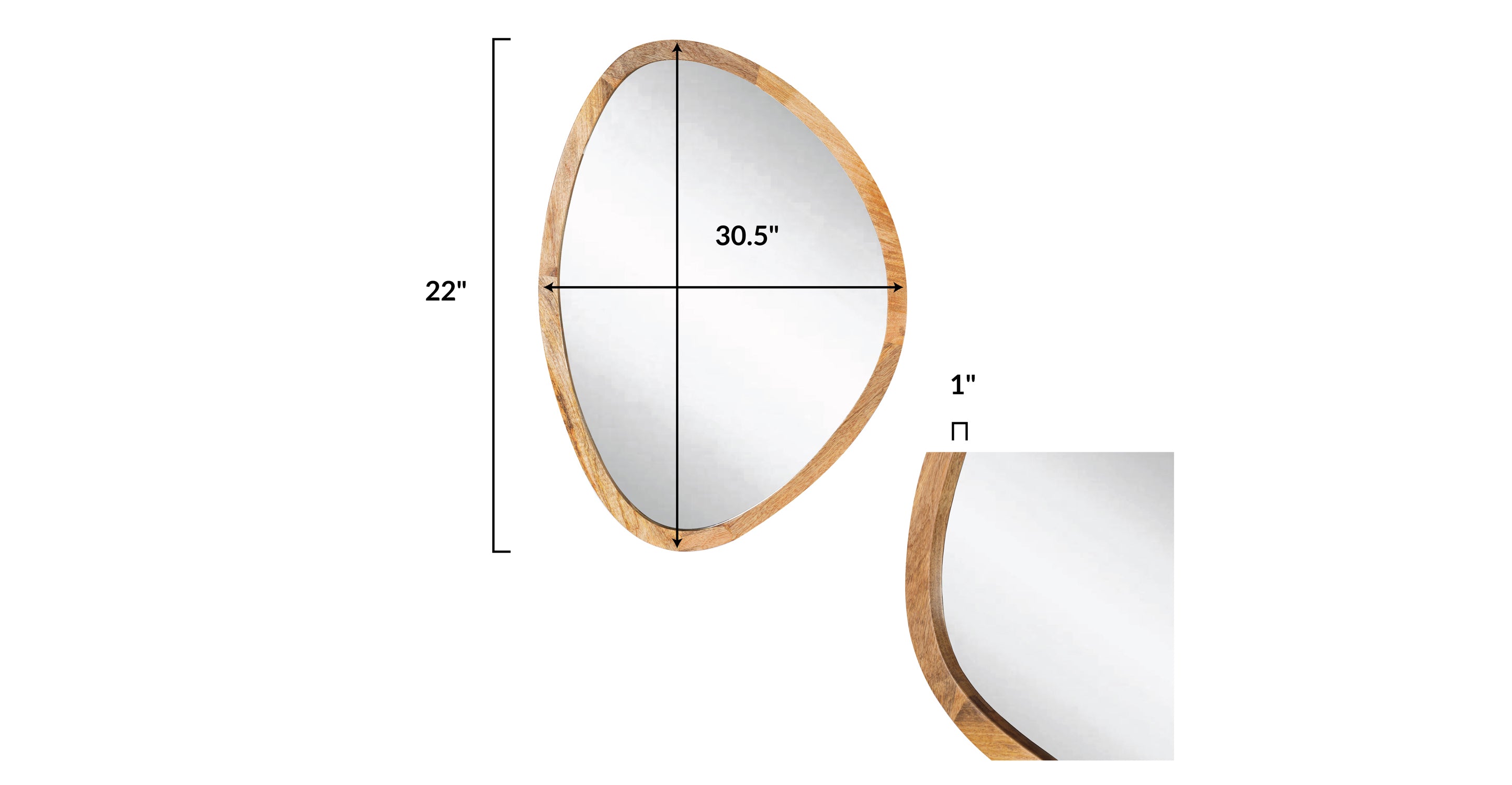 Safie Mirror - High-Quality Wall Mirror with Durable Frame for Home Decor, Bathroom, Bedroom & Living Room | Elegant & Functional Design for Modern Spaces