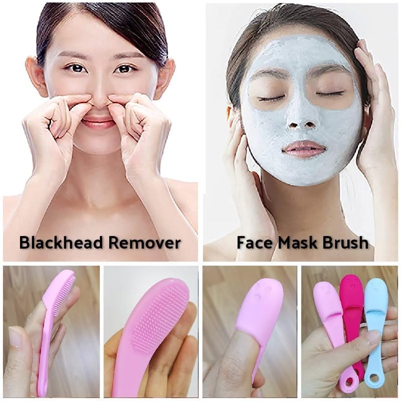 Silicone Face Scrubber Pack of 5 - Gentle Cleansing & Blackhead Removal for Skincare