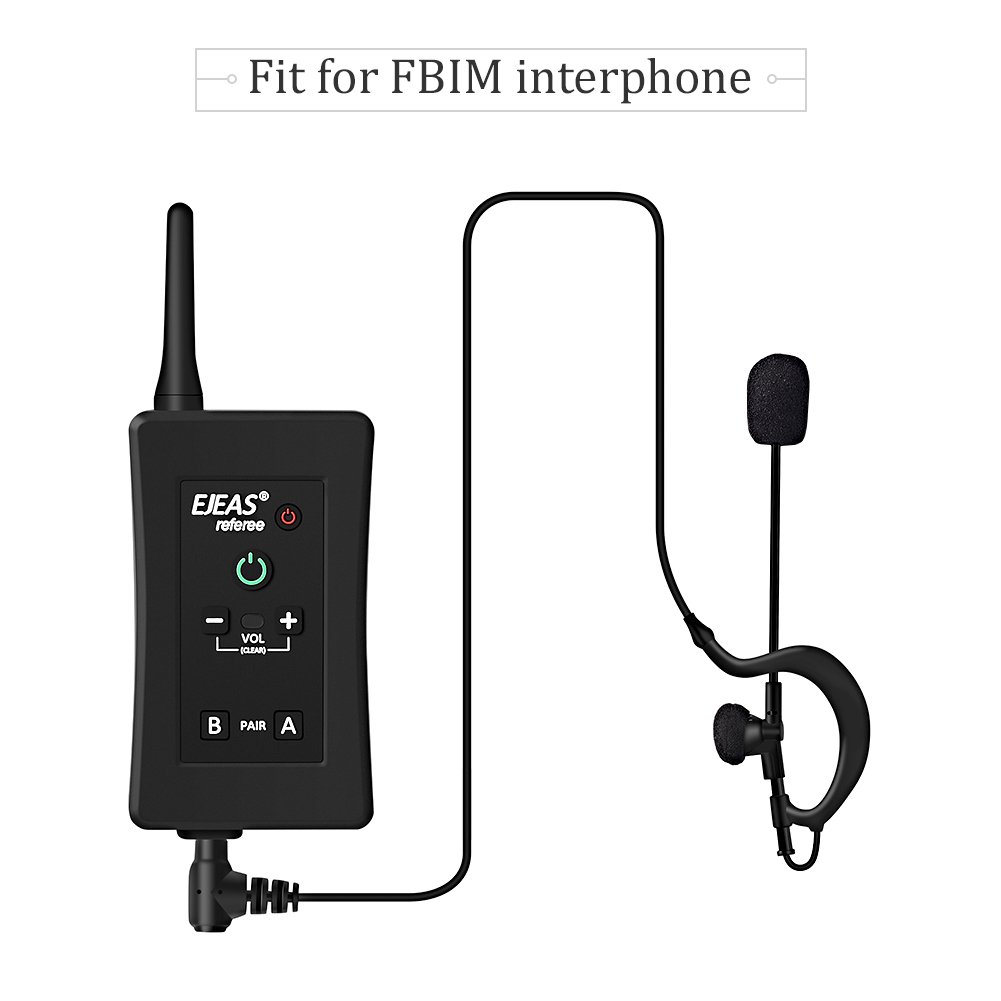 EJEAS Single Ear Headphone with Microphone - Lightweight Communication Headset for Intercom, Referees, Coaches (Compatible with V6/Q7/V4/FBIM) - Perfect for Sports Events, Security Teams & Call Centers