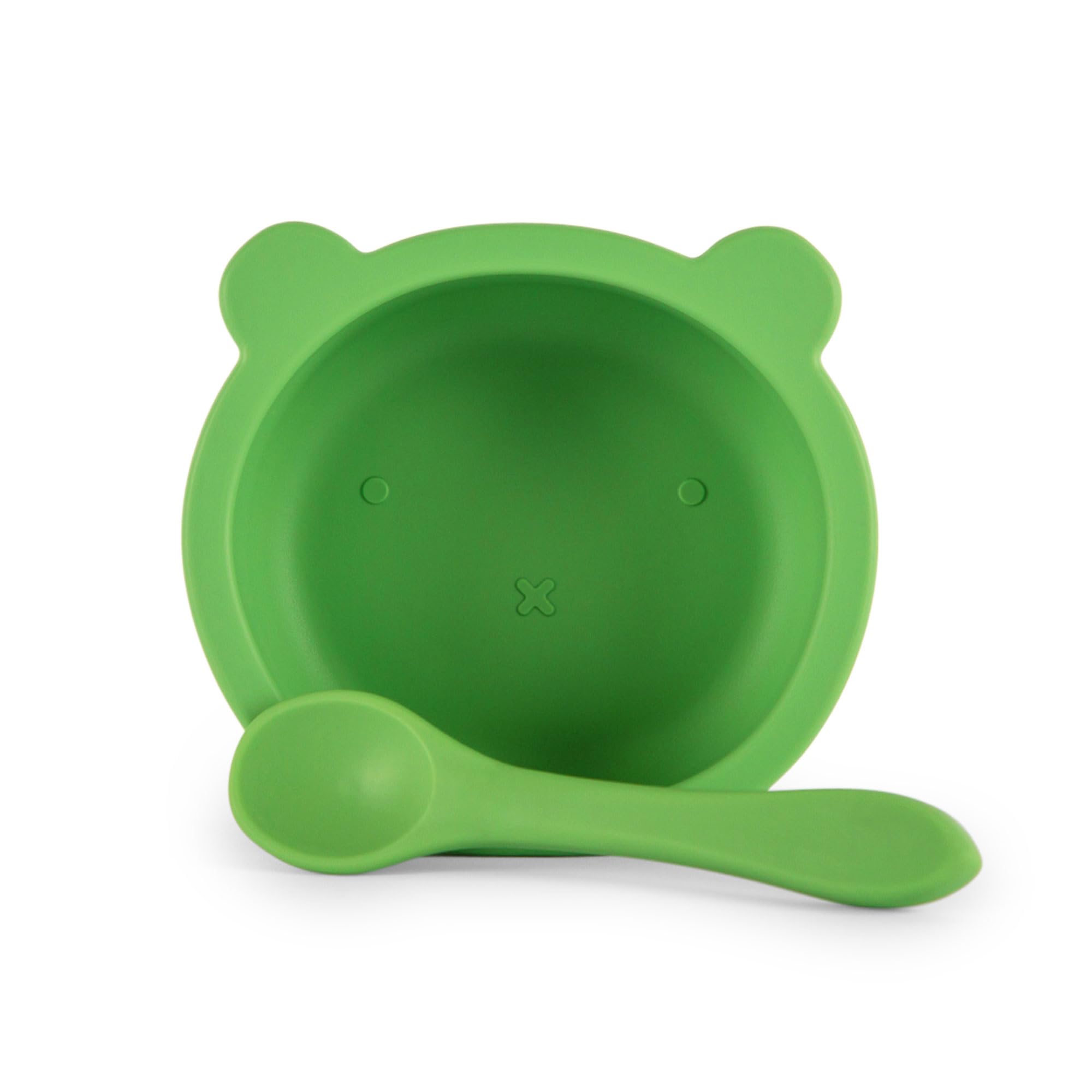 Baby & Toddler Feeding Set - BPA-Free Silicone Suction Bowl with Spoon for Girls & Boys - Microwave Safe, Non-Slip Infant Mealtime Essentials - Perfect for High Chairs, Travel & Mess-Free Feeding (Mint Green, 1 Set)