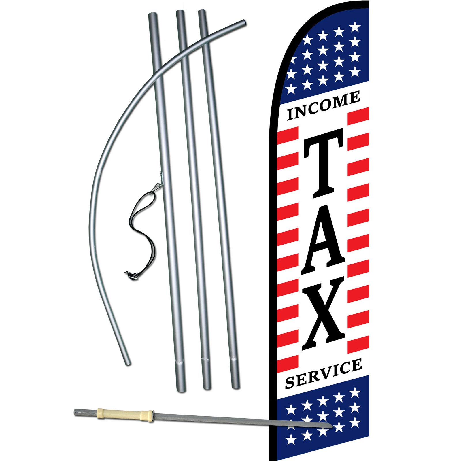Complete Tax Flag Sets Bundle - Fast Income Tax Refund + Custom Phone Number | Perfect for Tax Season, Small Business & Personal Finance Organization