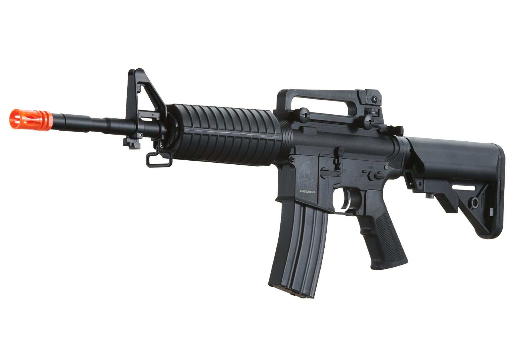 Lancer Tactical Gen 2 Airsoft M4A1 Carbine AEG Rifle - Polymer Body w/ 9.6V NiMH 1600mAh Battery, Charger & 1000 Rounds 0.20g BBs (Black/Tan) | Perfect for Airsoft Battles, Target Practice & Tactical Training