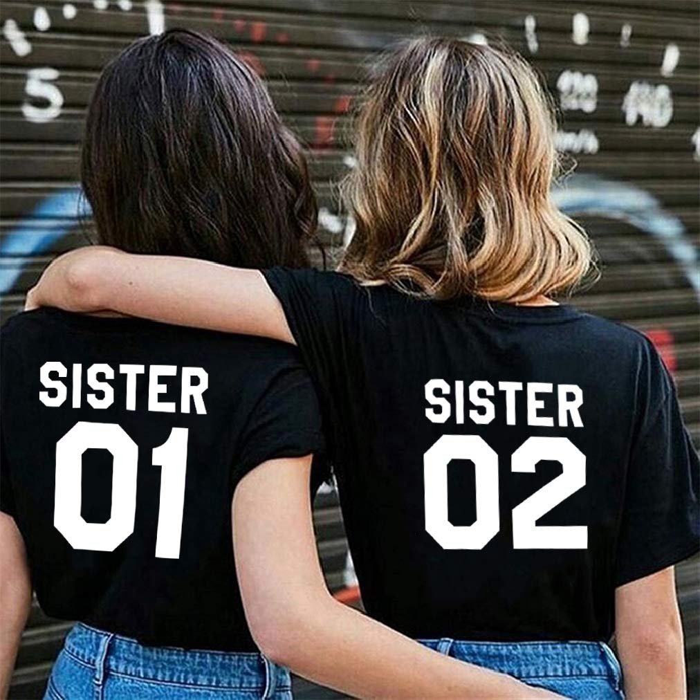Soul Couple Best Friend Matching BFF Shirts for Women - Sister T-Shirts in 8 Colors - Perfect for Birthdays, Anniversaries, and Girls' Night Out