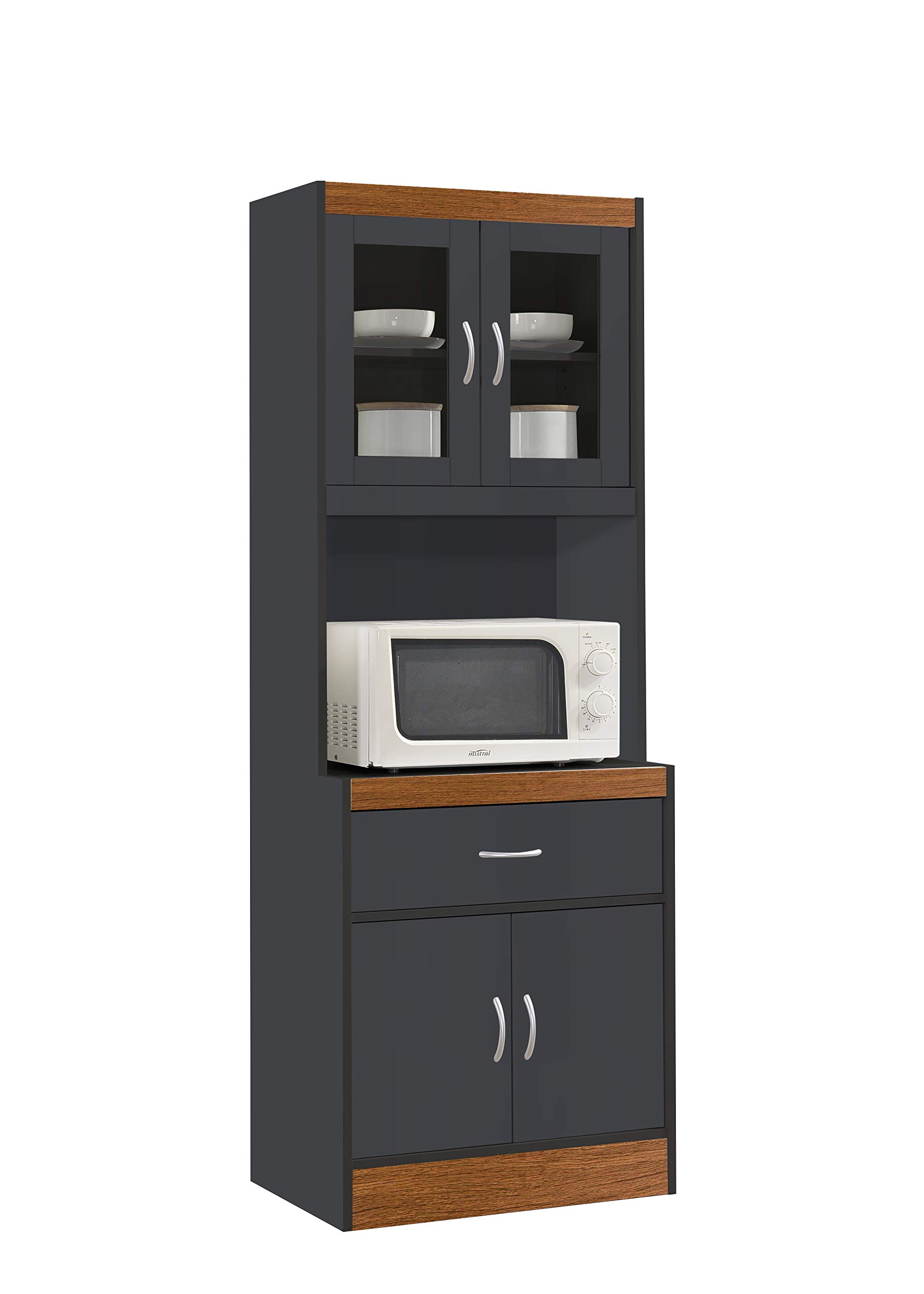 Hodedah China Cabinet - Elegant Display Cabinet with Glass Doors for Dining Room, Kitchen, or Living Room Storage | Perfect for Showcasing Fine China, Glassware, and Collectibles