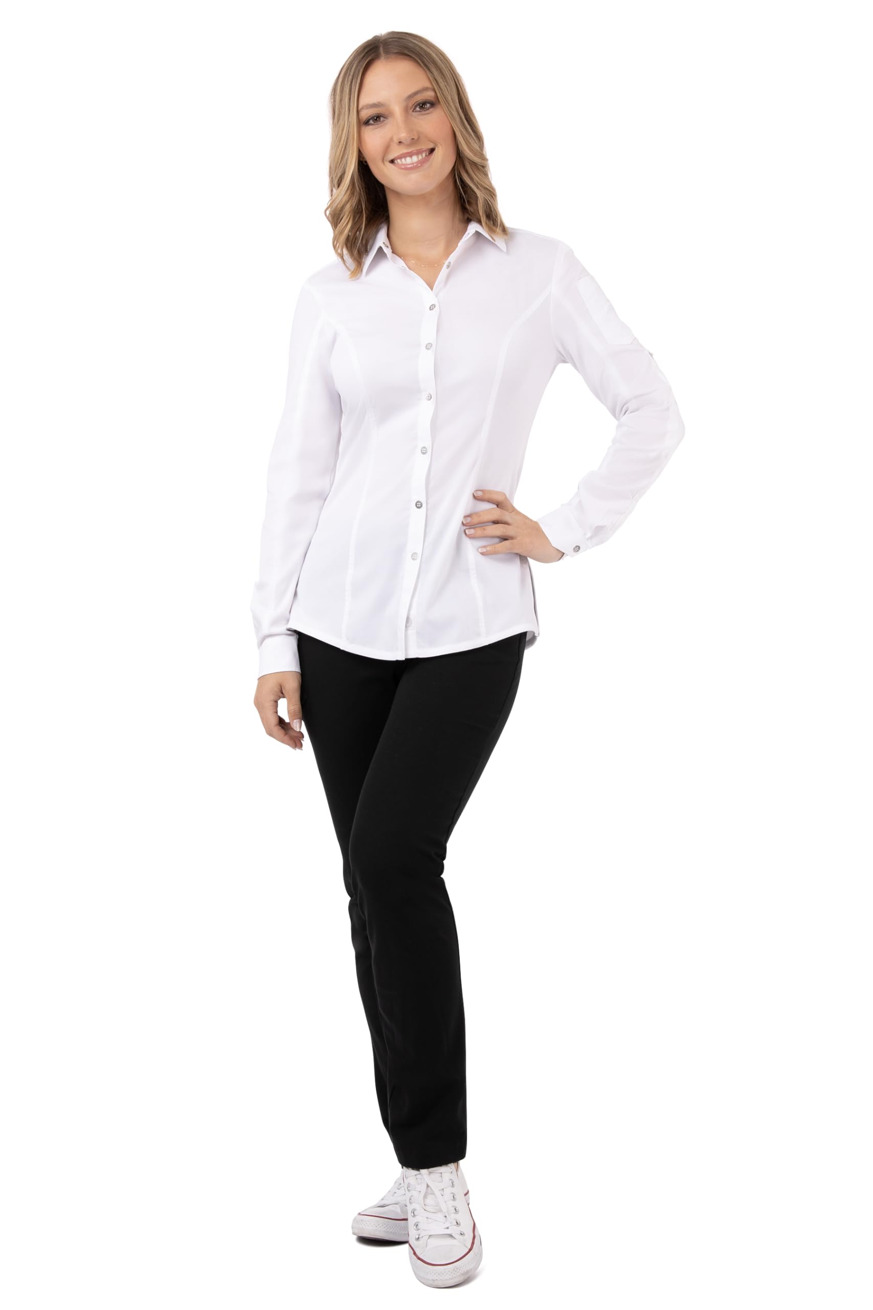 Chef Works Women's Seville Mesh Panel Work Shirt - Breathable & Comfortable for Chefs, Restaurant Staff & Food Service Professionals