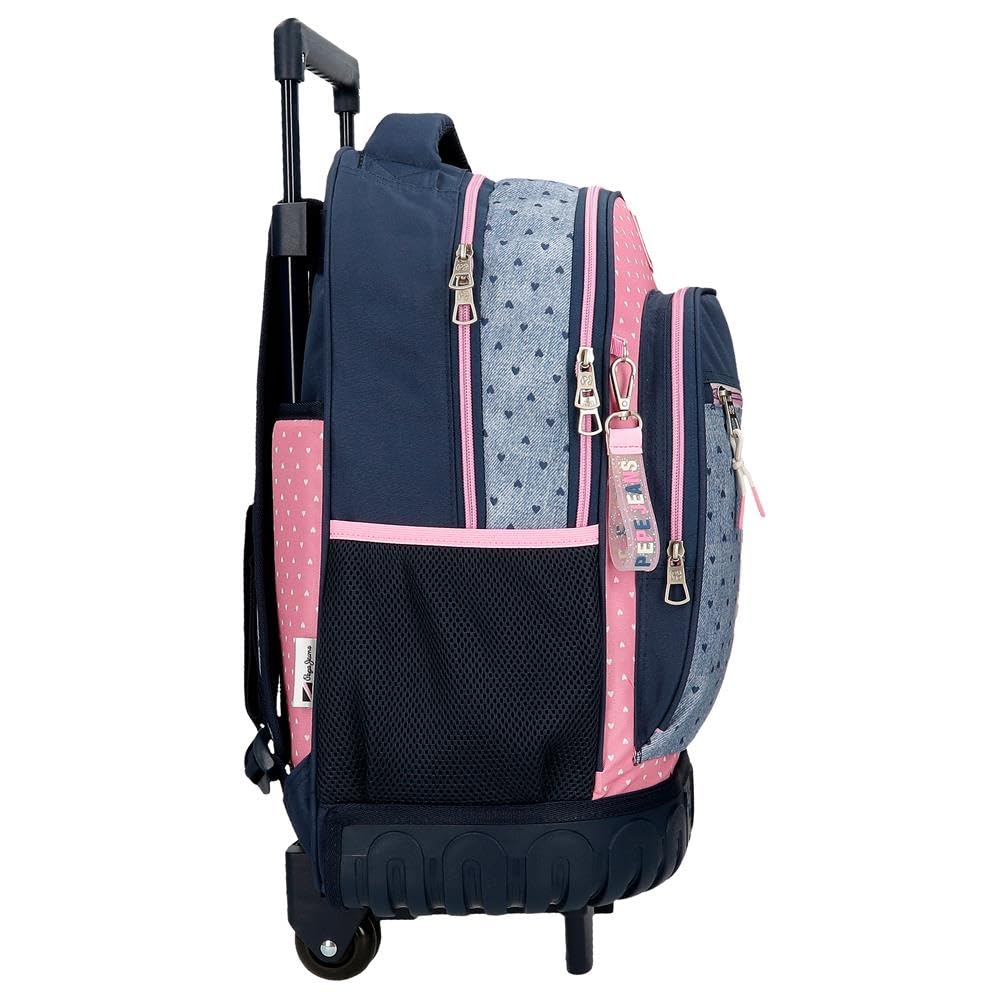 Pepe Jeans Noni Denim Backpack for Women & Men - Stylish Vintage Rucksack with Multiple Pockets - Perfect for Travel, School & Everyday Use