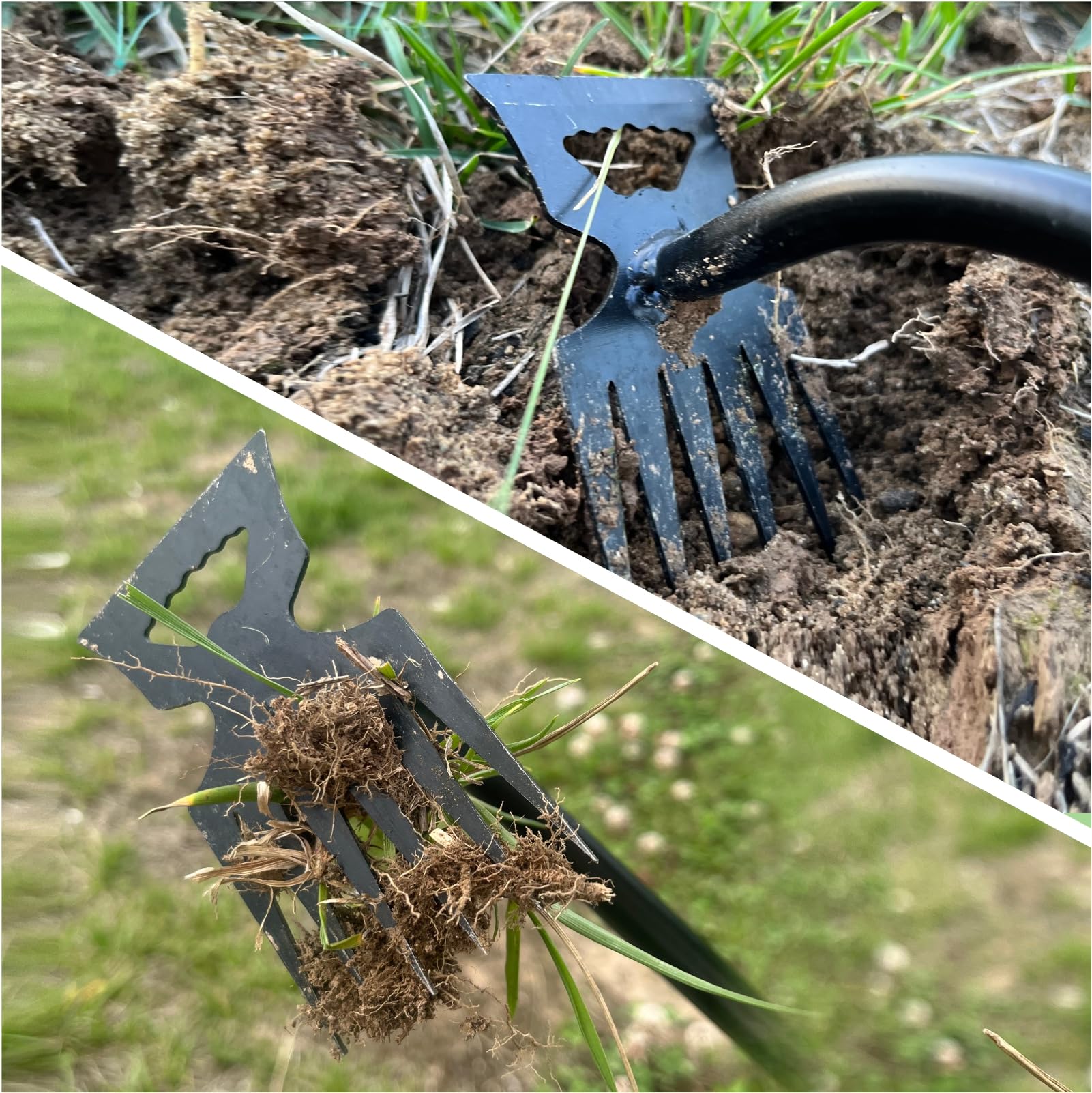 2025 New 2-Pack Manganese Steel Weed Puller Tool - 6 Teeth Dual Purpose Manual Weeding Tool for Garden & Yard | Durable Hand Weeder for Efficient Weed Removal | Perfect for Lawn Care, Flower Beds & Vegetable Gardens