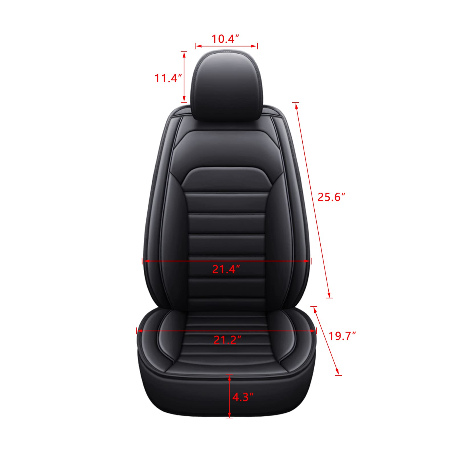 5Pcs Full Set Waterproof & Breathable Faux Leather Car Seat Covers - Universal Fit for Toyota Venza, RAV4, Camry, Corolla, Prius - Black Car Seat Protectors for Comfort & Style | Perfect for Daily Commute, Road Trips & Family Protection