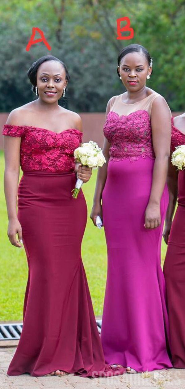 Elegant Mermaid Lace Applique Sleeveless Long Bridesmaid Dress - WG851 | Perfect for Weddings, Formal Events & Special Occasions