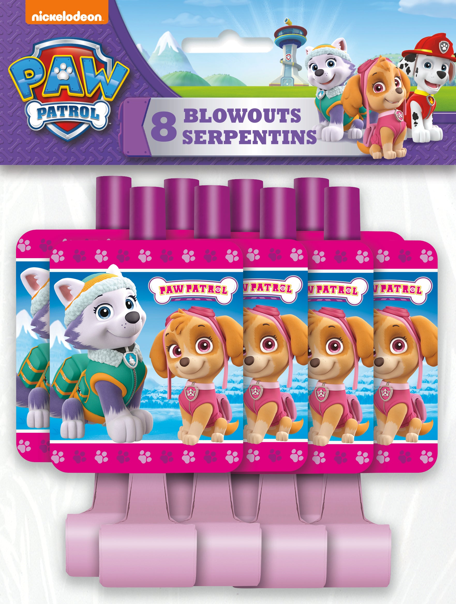 Paw Patrol Girls Hair Blowouts 8ct - Fun Hair Accessories for Kids Birthday Parties & Dress Up Play