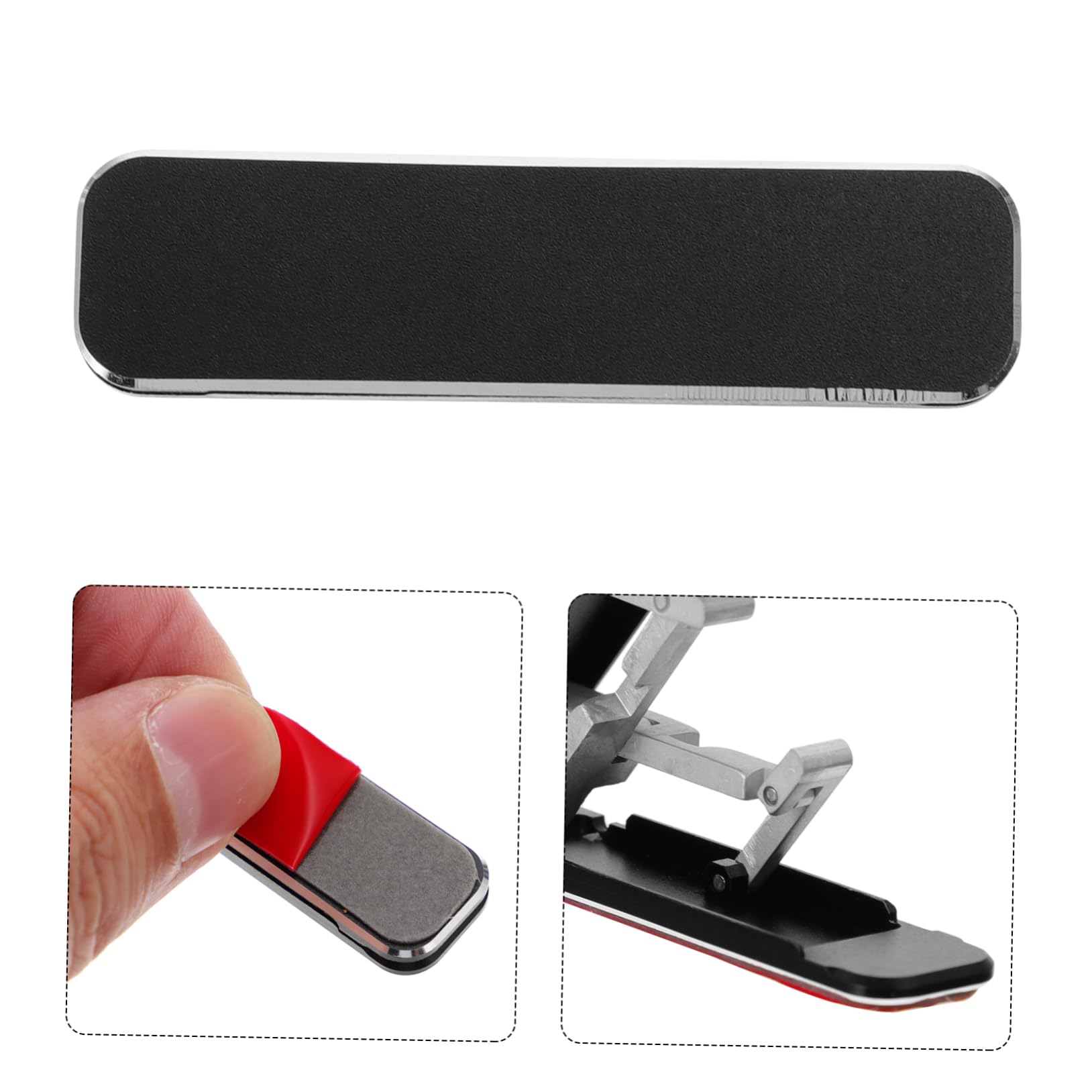 Angoily 1pc Strong Adhesive Cell Phone Holder Stand - Black Universal Phone Mount for Desk, Car Dashboard & Home Office Use