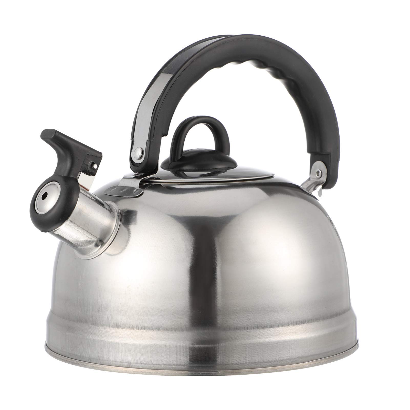 DOITOOL 1.2 Quart Stainless Steel Whistling Tea Kettle for Gas Stove - Classic Stovetop Teapot with Ergonomic Handle for Boiling Water, Perfect for Home Kitchen, Camping & Tea Ceremonies