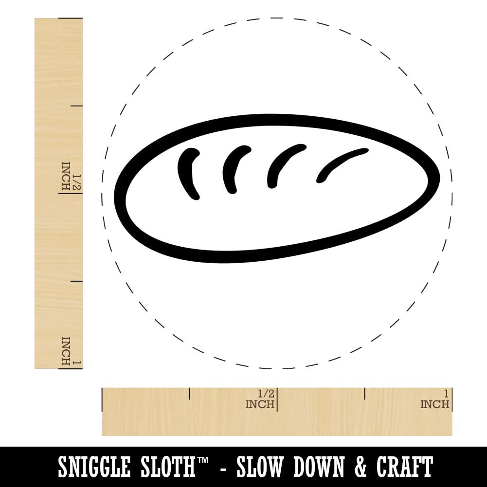 1 Inch Medium Loaf of Bread Doodle Self-Inking Rubber Stamp - Red Ink for Crafting, Scrapbooking & Planner Decoration - Perfect for DIY Projects, Journals, and Card Making