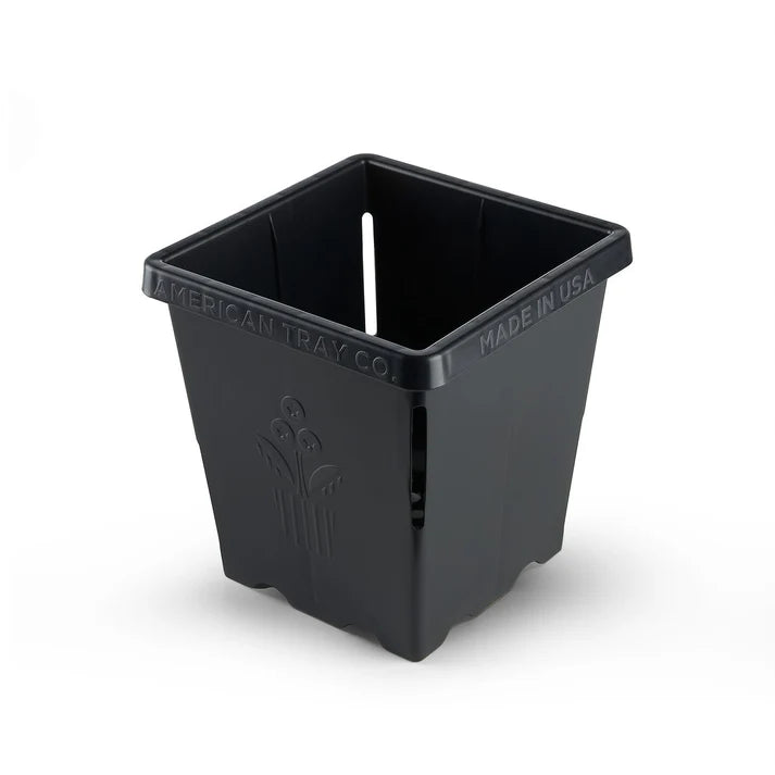 Epic Gardening 5 Inch Black Plastic Cube Pots for Seedlings, Herbs & Succulents - Perfect for Indoor Planting, Hydroponics & Home Decor