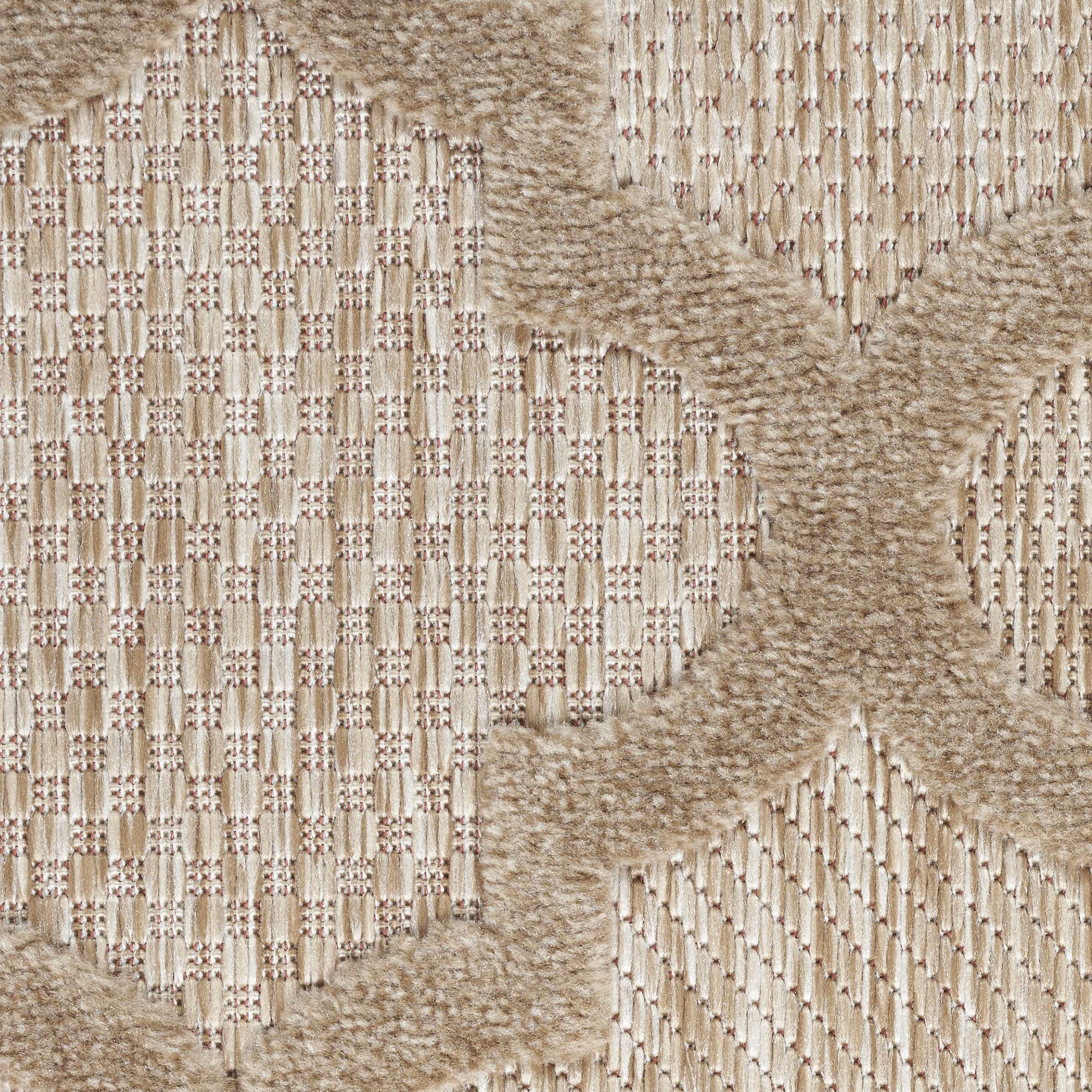Nourison Easy Care Moroccan Trellis 7' x 10' Area Rug - Natural Beige, Non-Shedding & Easy Cleaning | Perfect for Bedroom, Living Room, Dining Room, Outdoor Deck & Patio Decor