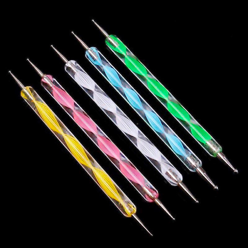 5-Piece Dual-Ended Nail Dotting Tool Set for Professional Nail Art Designs - Perfect for DIY Manicures, Salon Use & Nail Art Enthusiasts