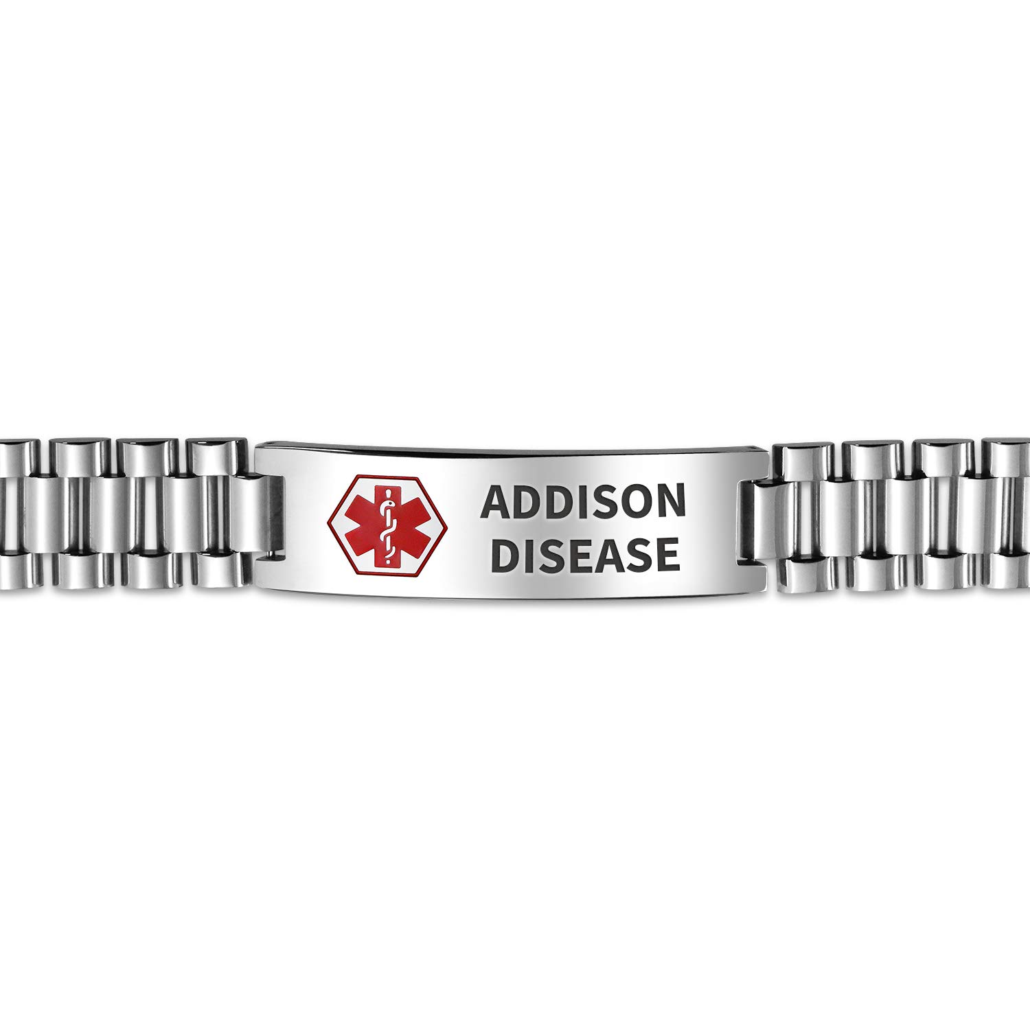 Custom Engraved Medical ID Bracelet for Men - Stainless Steel 8.5