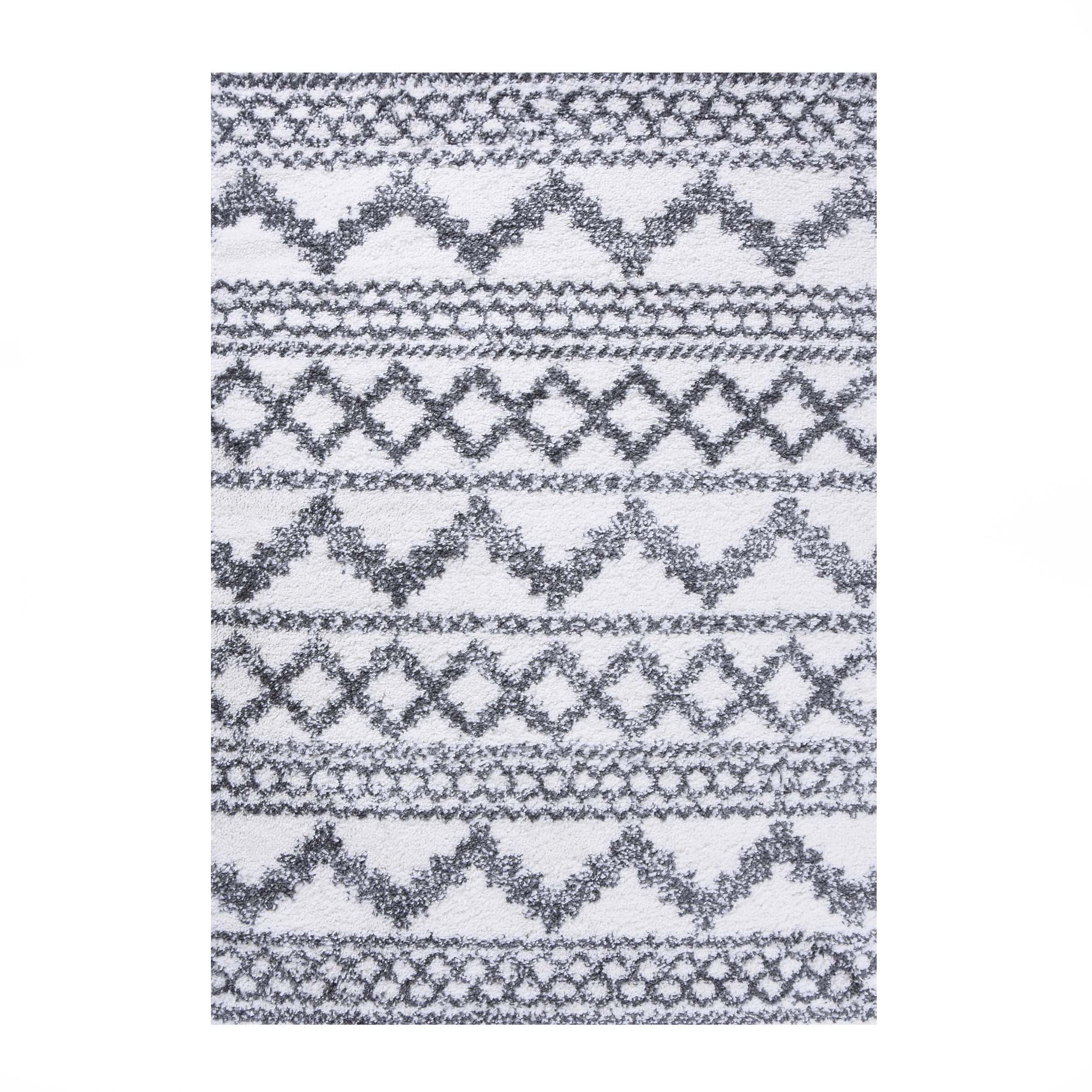 Rhea Geometric Bohemian Plush Shag Area Rug - Soft Non-Slip Indoor Floor Carpet for Living Room, Bedroom & Nursery | Modern Home Decor