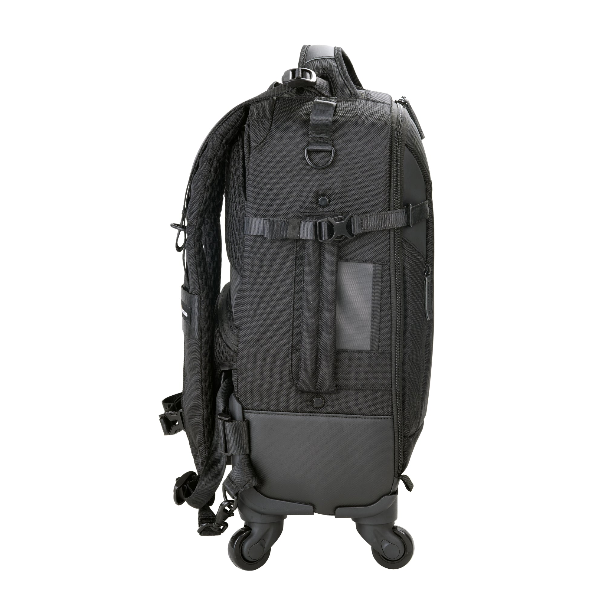 VEO SELECT 55BT Rolling Backpack with Wheels - Black Trolley Backpack for Travel, Business & School - Durable Carry-On Luggage with USB Charging Port