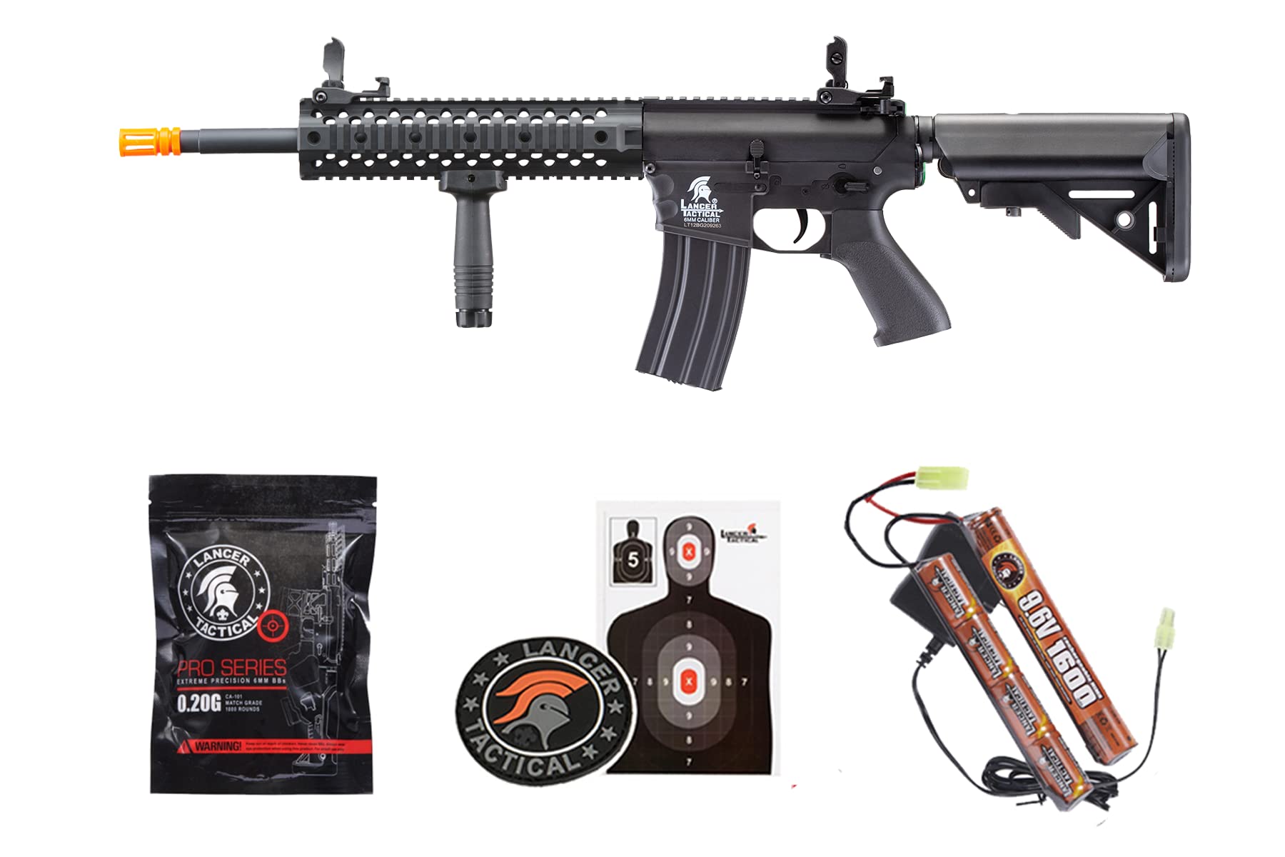 Lancer Tactical Gen 2 Evo M4 Airsoft AEG Rifle - Durable Polymer Body, Includes Grip, Battery, Charger & 1000 BBs - Perfect for Airsoft Battles, Training & Tactical Games