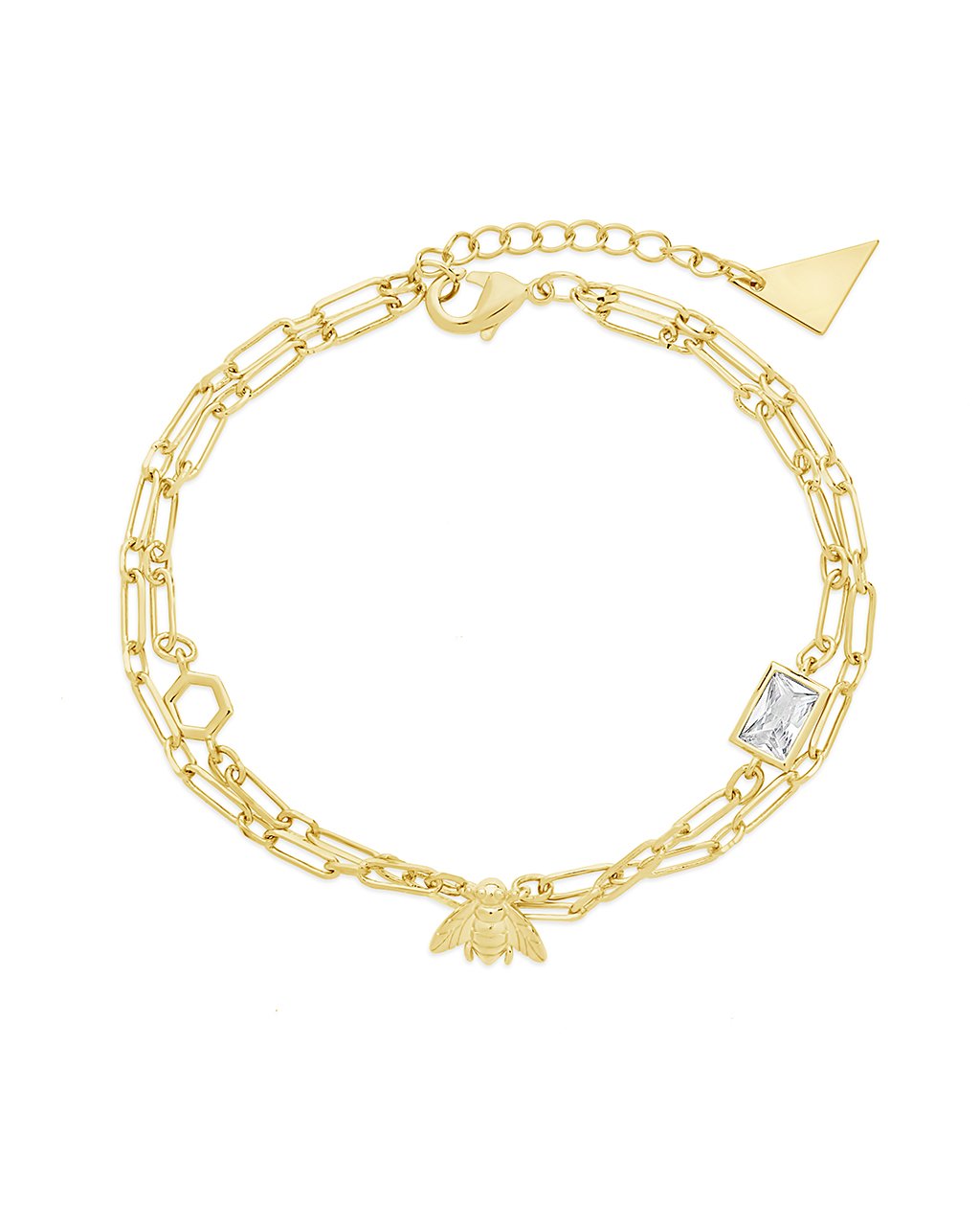 Melina CZ Charm & Layered Chain Bracelet - Elegant Sterling Silver Fashion Jewelry for Women | Perfect for Daily Wear, Parties & Gifts