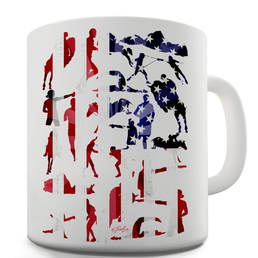 15oz Funny Modern Pentathlon Silhouette Coffee Mug - Humorous Gift for Coworkers, Office Colleagues | Perfect for Coffee Breaks, Office Parties & White Elephant Gifts