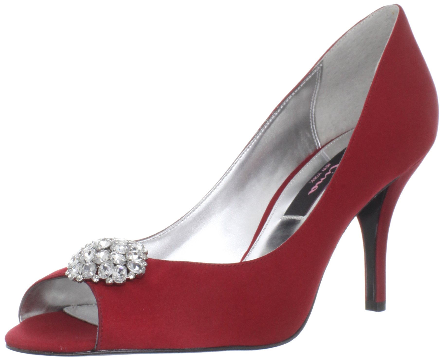 Nina Women's Fiery Red High Heel Pumps - Elegant Pointed Toe Dress Shoes for Parties, Weddings & Office Wear