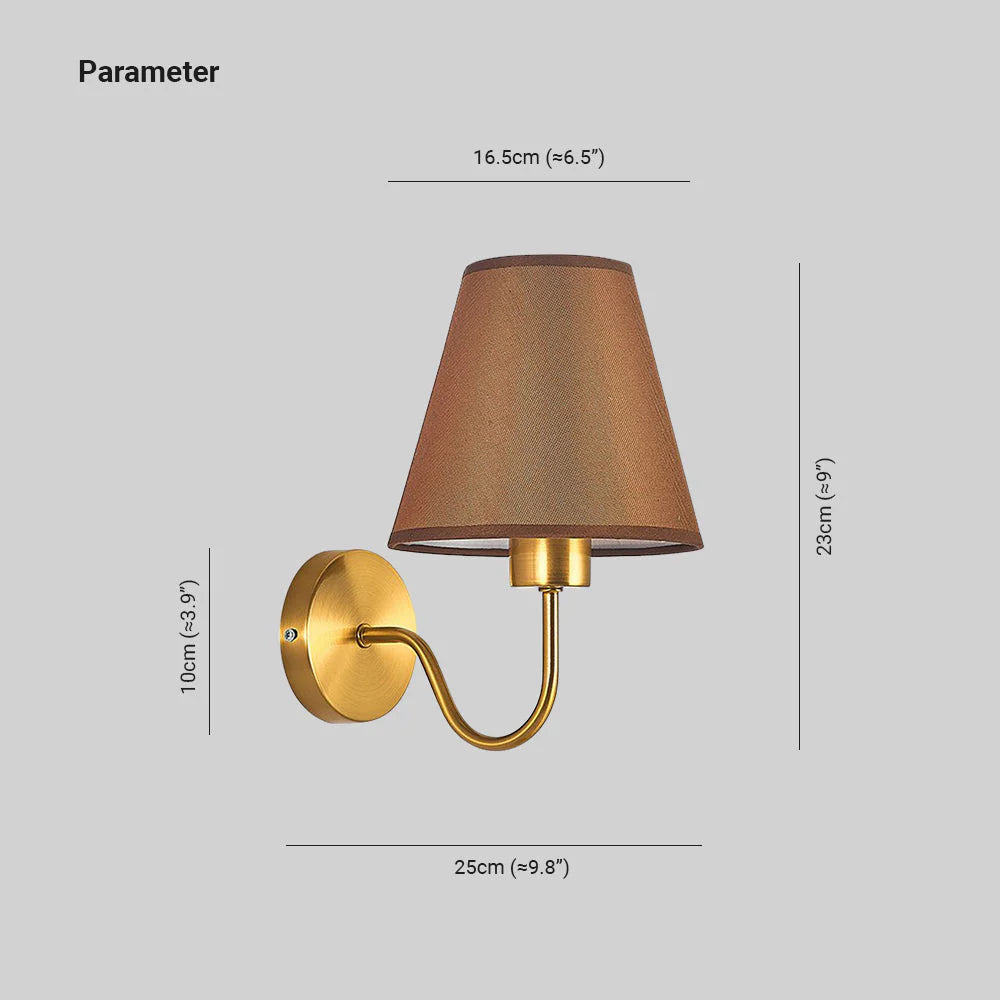 Modern Fabric Lampshade Gold Wall Light - Elegant Home Decor for Living Room, Bedroom & Dining Area