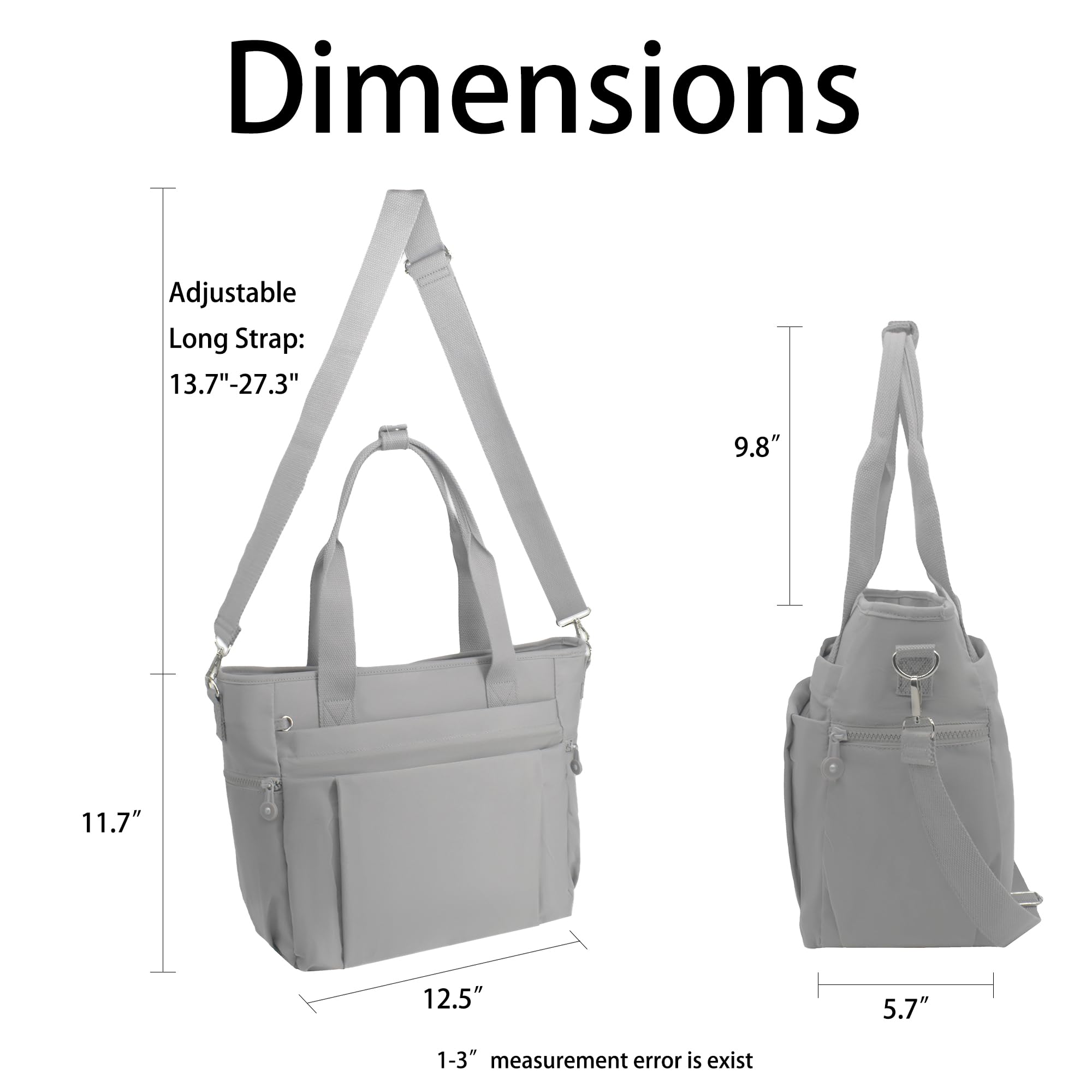 Stylish Large Tote Bag for Women with Multiple Compartments & Zipper Closure - Perfect Waterproof Work Shoulder Bag for Office, Travel, Gym & Daily Commute