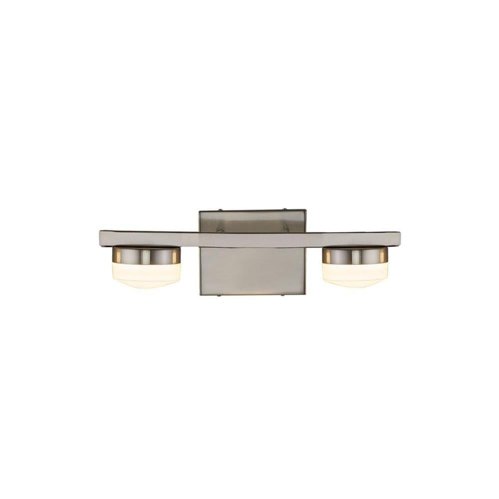 FSN-8992-OPAL-NCKL Brushed Nickel Opal Puck Bath Bar - Modern Bathroom Faucet Handle for Vanity, Sink, and Shower - Perfect for Home, Hotel, and Spa Renovations