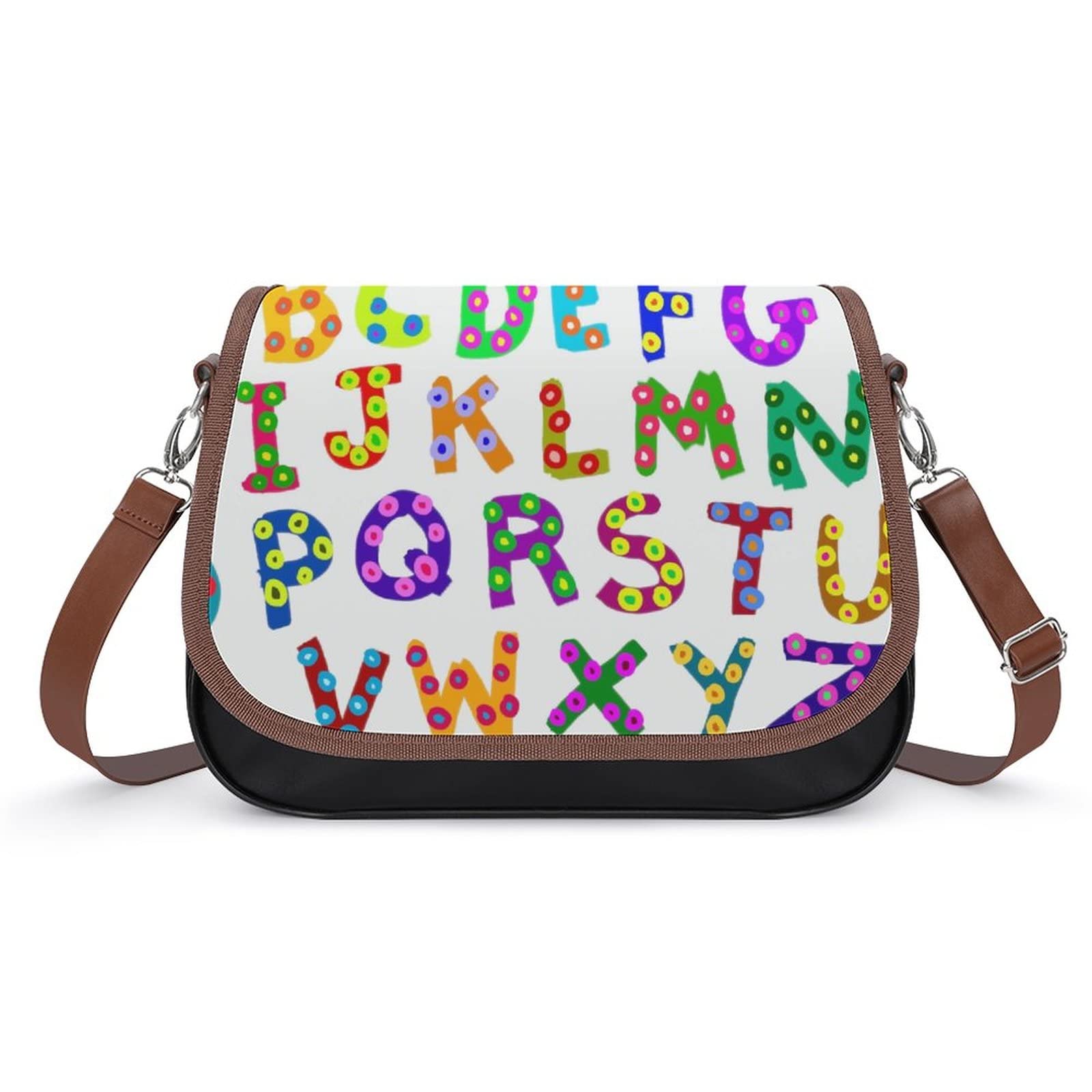 Stylish Women's Crossbody Bags - Genuine Leather Shoulder Satchels & Hobo Bags with Colorful Letter Patterns | Perfect for Work, Travel & Daily Use