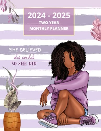 2024-2025 Monthly Planner for Women - Motivational Quote Organizer with Federal Holidays | Two-Year Agenda for Black Women | Perfect for Goal Setting, Work & School Planning