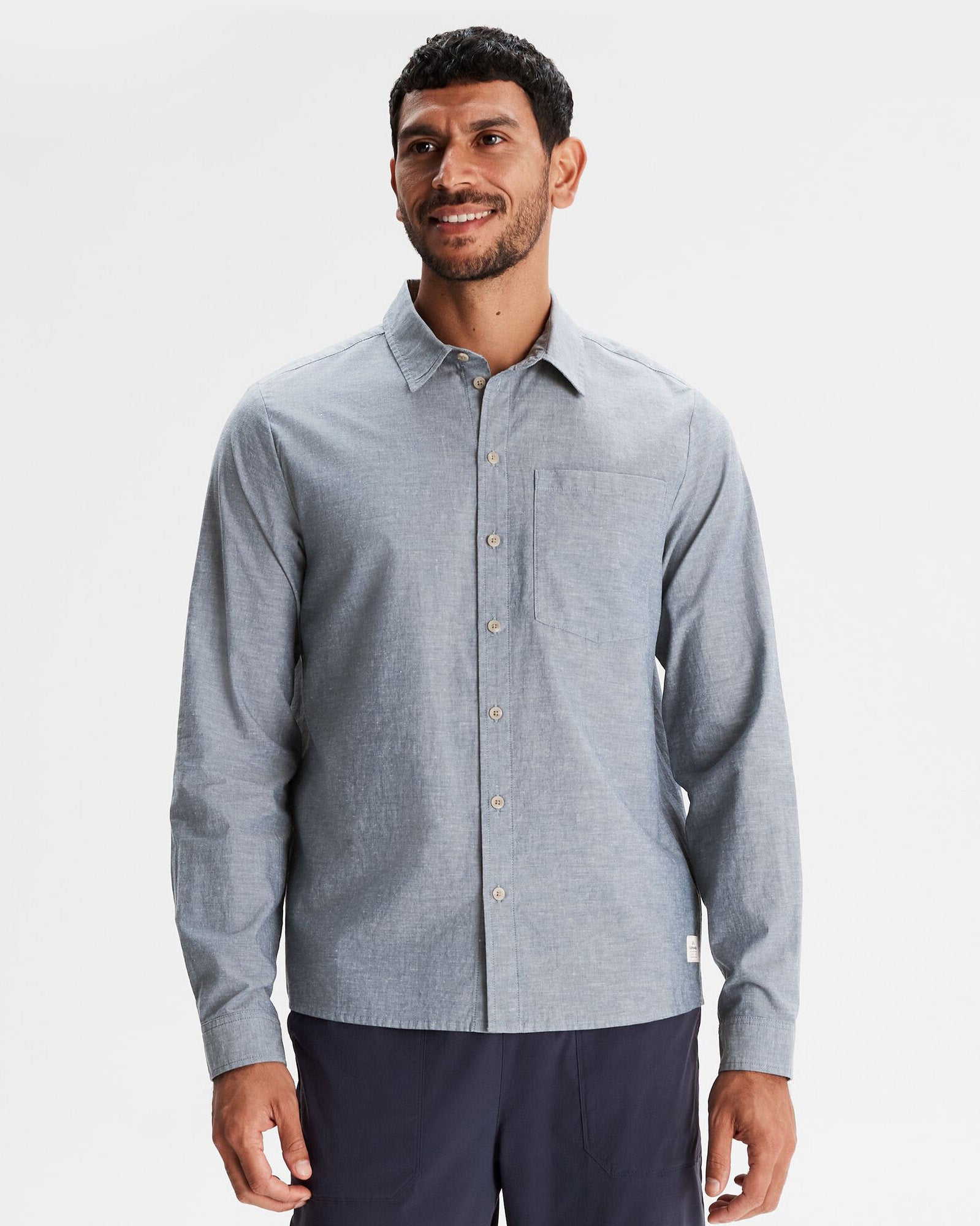 Men's Flaxton LT Long Sleeve Shirt - Chambray Blue | Casual Button Down Shirt for Work & Outdoor Activities