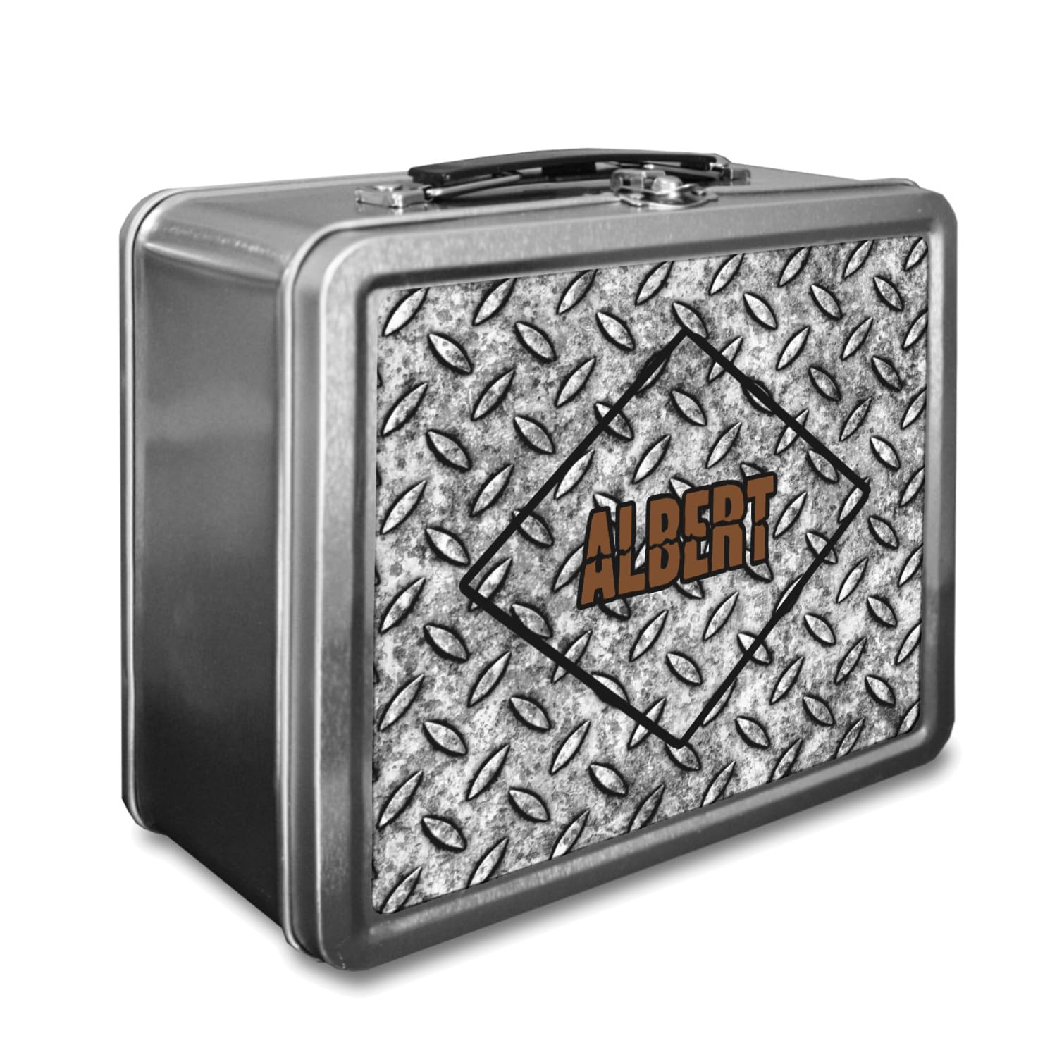 Custom Engraved Stainless Steel Diamond Plate Lunch Box - Durable & Insulated for Work, School, Picnics & Outdoor Activities
