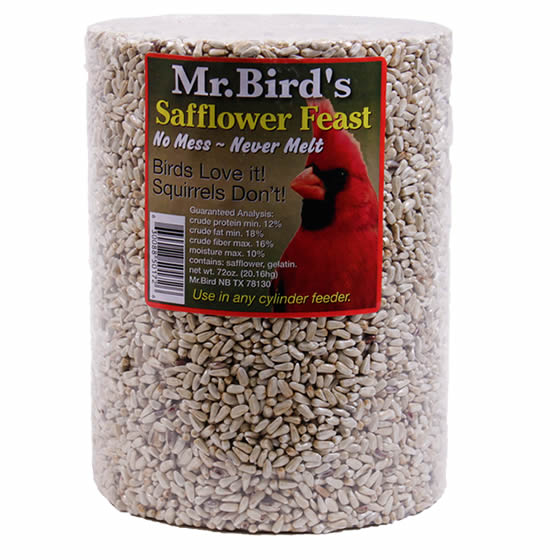 Premium Safflower Feast Cylinder - Large Size for Parrots & Wild Birds - Perfect for Bird Feeders & Outdoor Feeding Stations