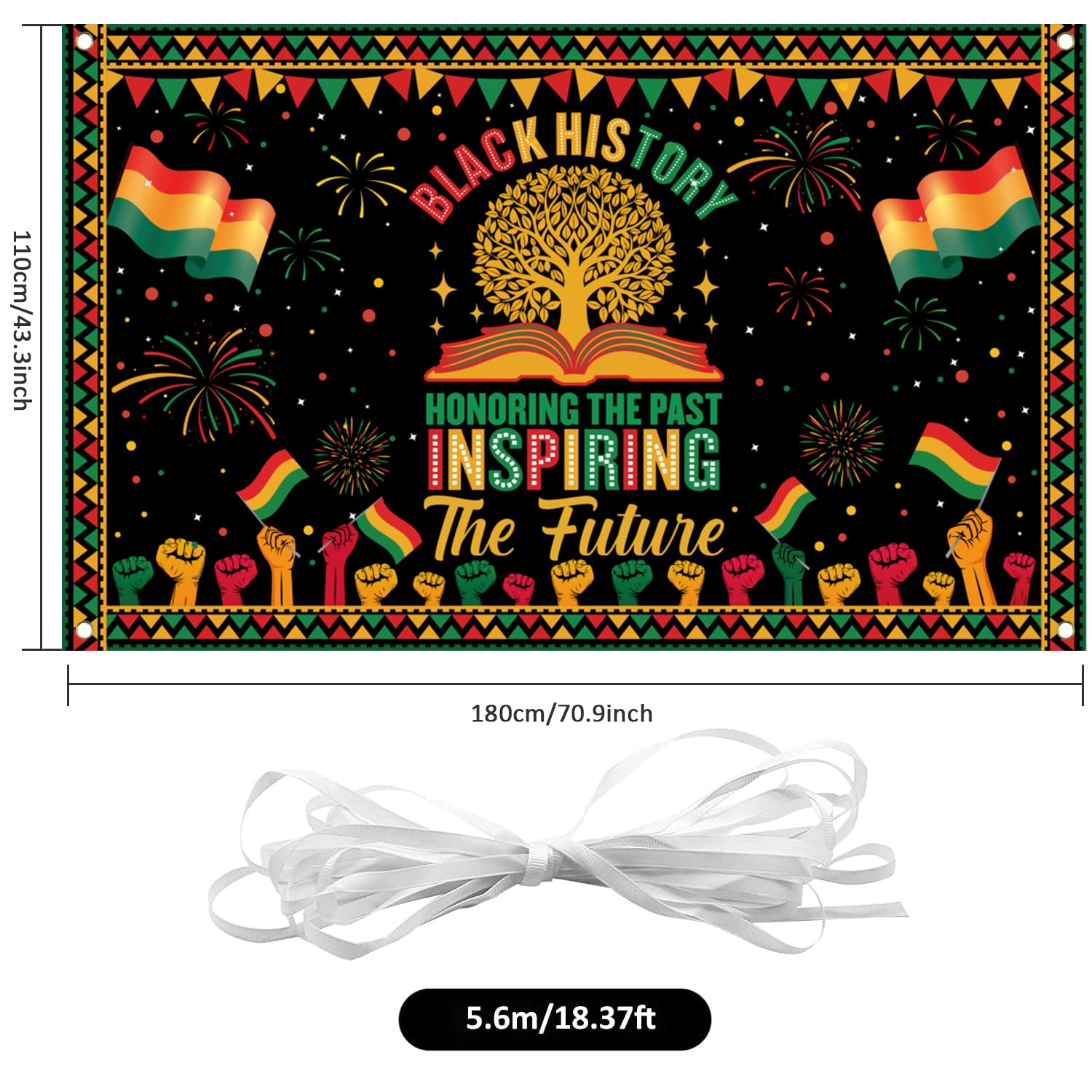 Black History Month Decor - African American Backdrop Banner for Classrooms & Events