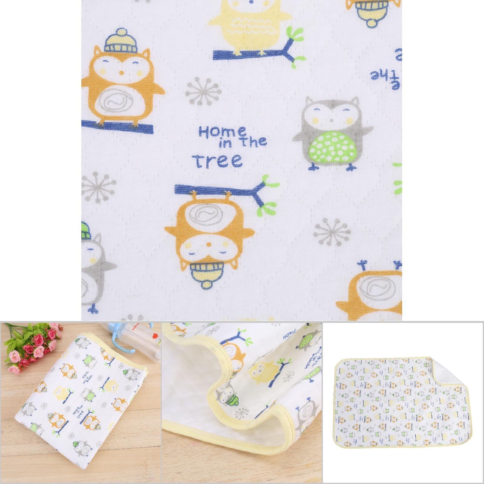 **Waterproof Crib Mattress Protector - Reusable Incontinence Pads for Kids & Adults - Washable Bed Pads for Leak Protection (Yellow Hemming, Medium) - Ideal for Nighttime Use, Travel & Daycare**