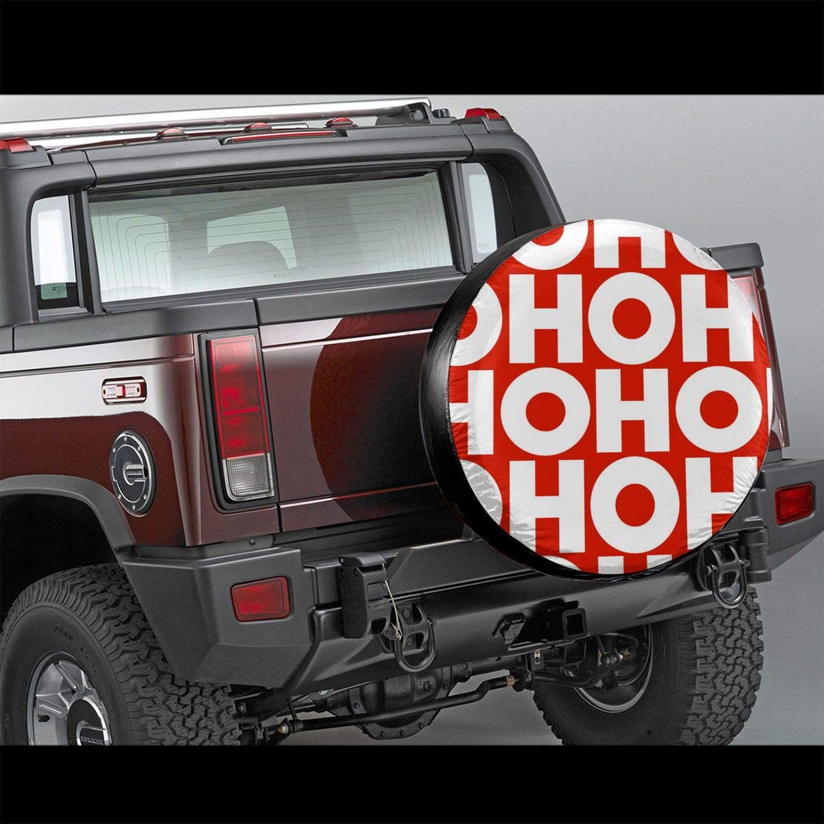 17 Inch Waterproof Merry Christmas Alphabet Letter Tire Covers - Red & White Spare Wheel Covers for Trucks & SUVs | Perfect for Holiday Road Trips & Festive Vehicle Decorations