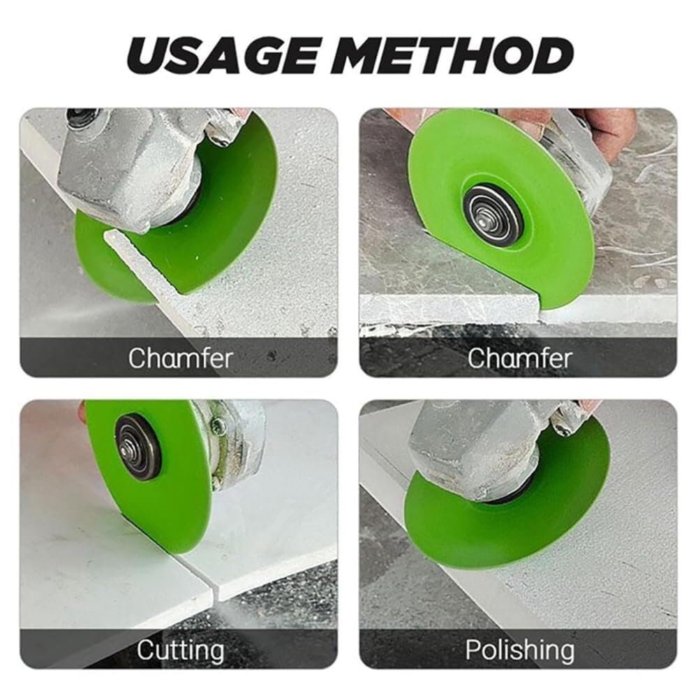 Green Grinding Disc for Angle Grinder - Rock Slab, Glass, Tile & Marble Cutting & Polishing Wheel - Durable Sand Sweeping Saw Blade for DIY & Professional Use