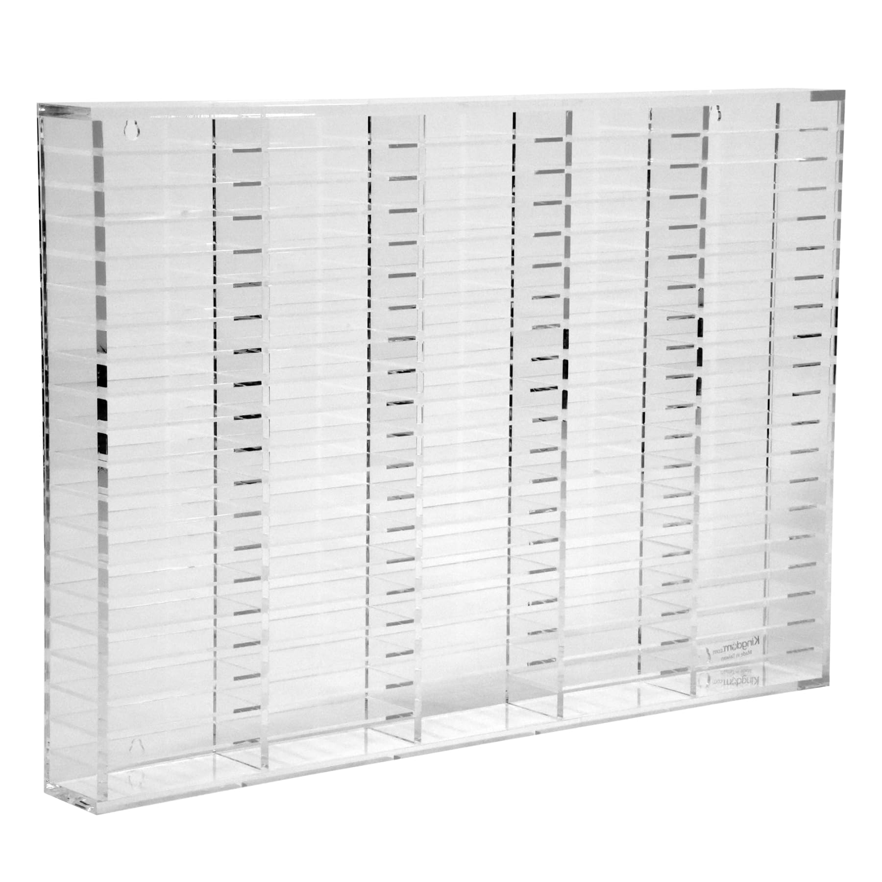 Kingdom TMOV100 Acrylic Wall Mount 100-Slot Movable Divider Organizer - Perfect for Cassette Tapes, Stamp Pads, Playing Cards & Card Decks Storage | Space-Saving Wall Display for Home, Office & Collectors