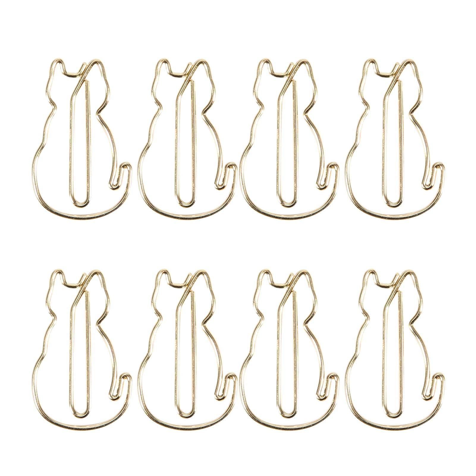 12PCS Gold Cat Paper Clips - Cute Sitting Cat Design Office Supplies for School, Home & Office Organization | Perfect for Notebooks, Documents, Gift Wrapping & Craft Projects