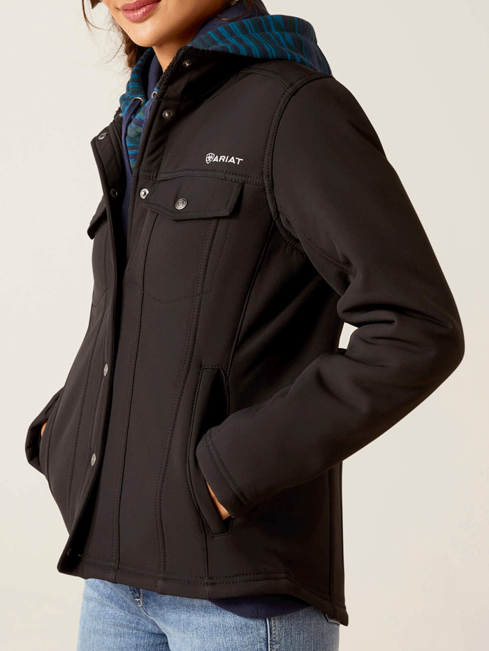 Ariat Women's Berber Back Softshell Jacket - Black | Water-Resistant Windbreaker for Outdoor Activities, Horseback Riding & Casual Wear