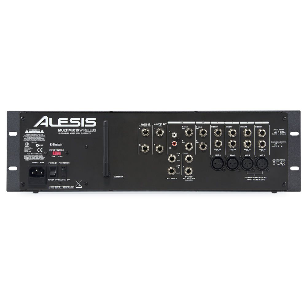 Alesis Multimix 10 Bluetooth Wireless 10-Channel Rackmount Audio Mixer for Studio Recording, Live Performances & DJ Setup