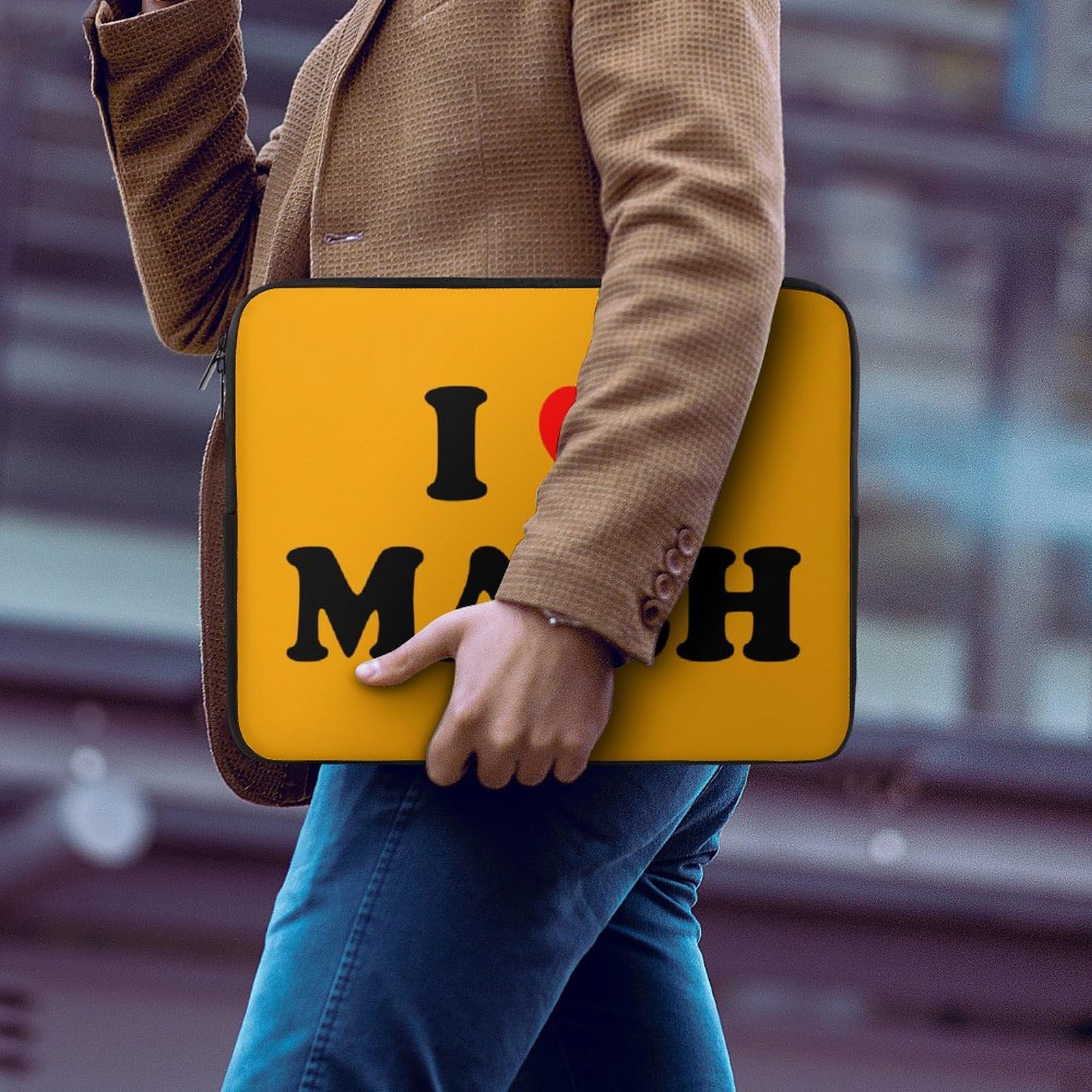 I Love Math Personalized Laptop Bag - Business Casual Slim Computer Briefcase for Work, School, and Travel